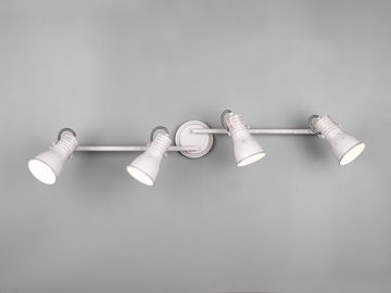 meineWunschleuchte LED Deckenstrahler, LED wechselbar, warmweiß, Decken-lampe Industrie-design Kücheninsel 4-flammig Weiß, Breite 77cm