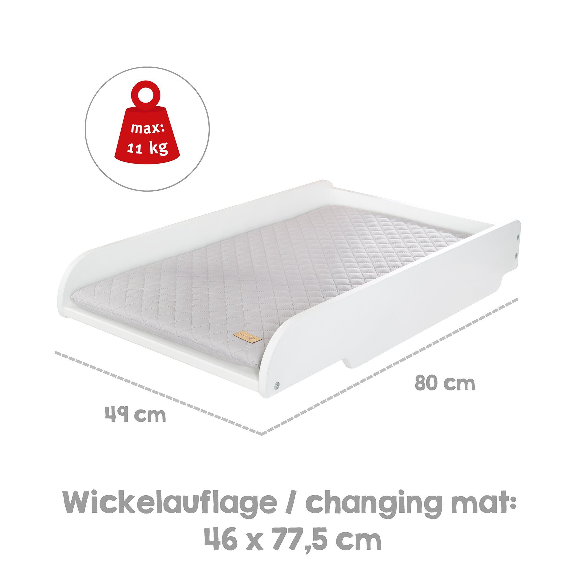 roba® wrap plate roba style, space-saving, incl. Changing pad