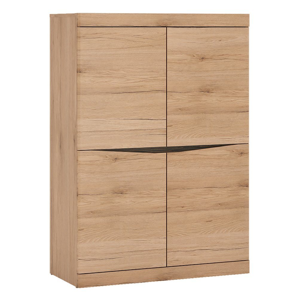 Lomadox Highboard SANFORD-129, San Remo Eiche hell Nb., 4 Türen, Softclose, Einlegeböden