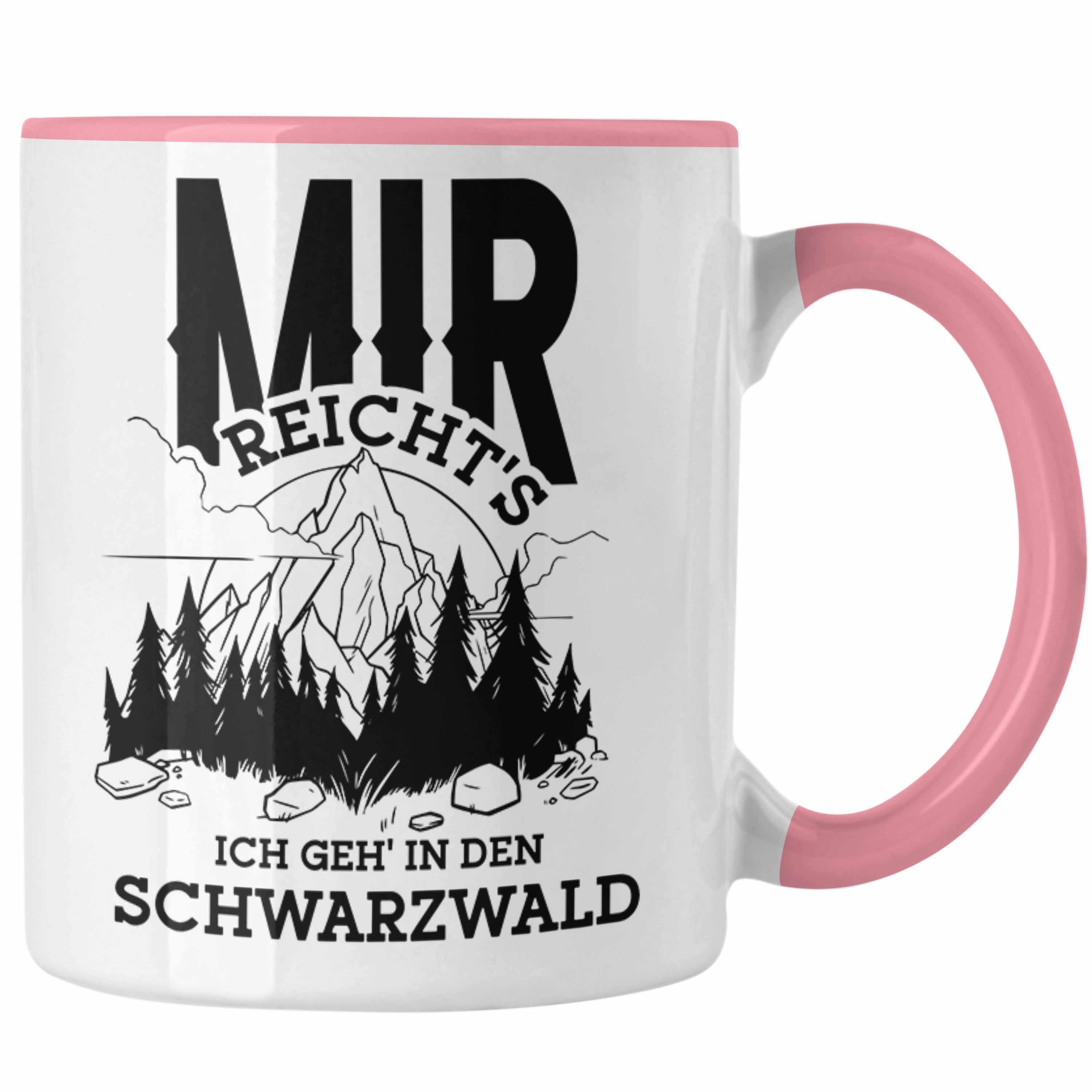 Trendation Tasse Schwarzwald Wanderer Tasse mit lustigem Spruch - Geschenk für Naturfre Rosa