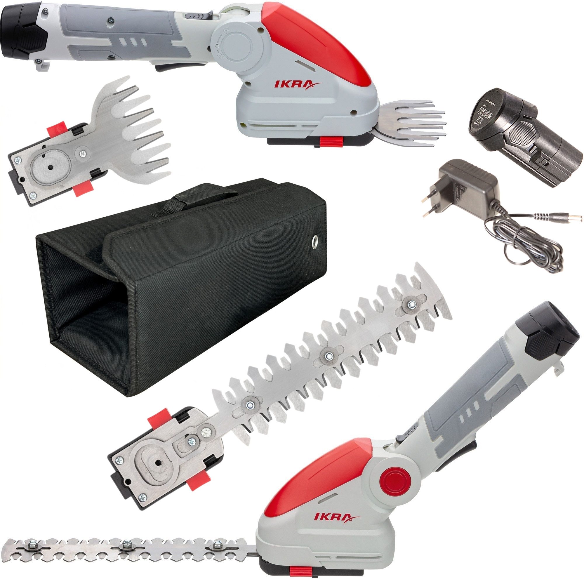 ikra GmbH Akku-Grasschere IGBS 1210 F, (mit Akku, Ladegerät), 12 V - 2in1-Funktionalität - Messer "Made in Germany"