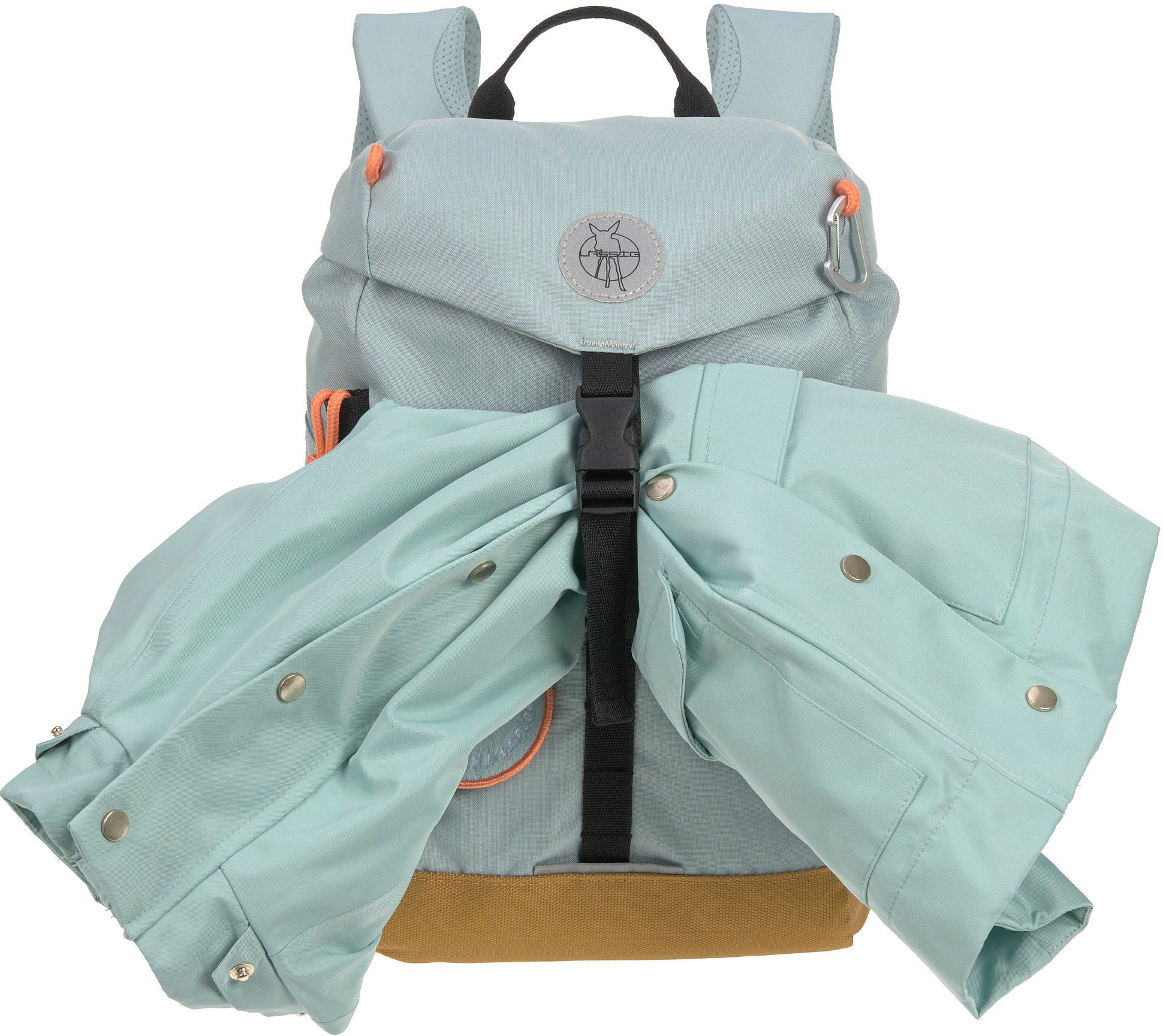 LÄSSIG Kinderrucksack Nature, Mini Outdoor Backpack, Light Blue, aus recycelten PET-Flaschen