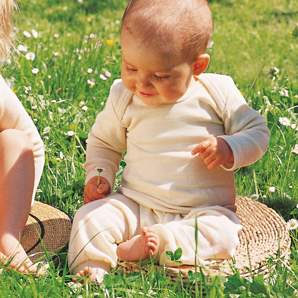 Engel Naturkleidung Schlupfhose (1-tlg) Schlupf-Babyhose aus Bio Merinoschurwolle / Seide