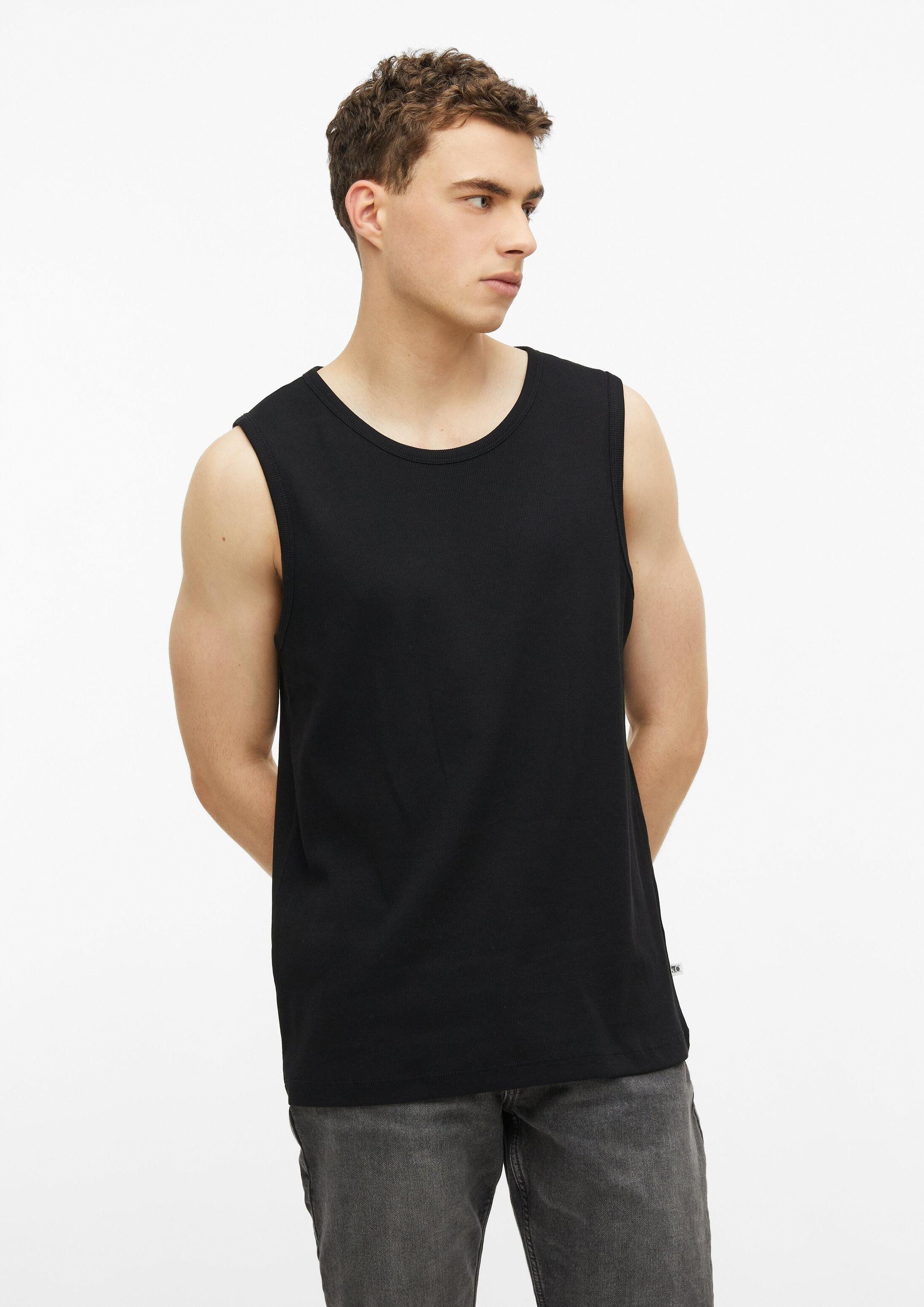 s.Oliver Muskelshirt T-Shirt Ripp-Top aus Baumwollmix mit Crew Neck