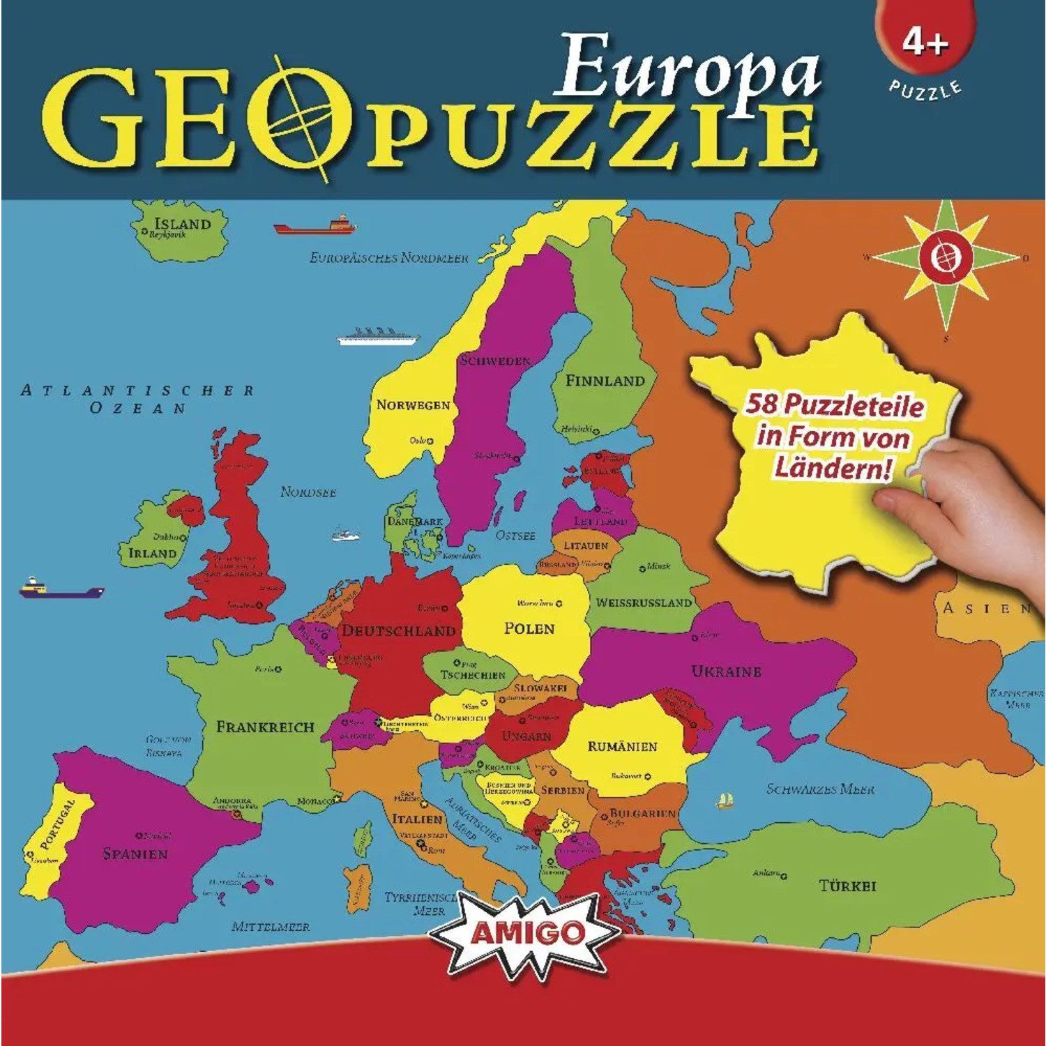 Puzzle GeoPuzzle - Europa, 99 Puzzleteile
