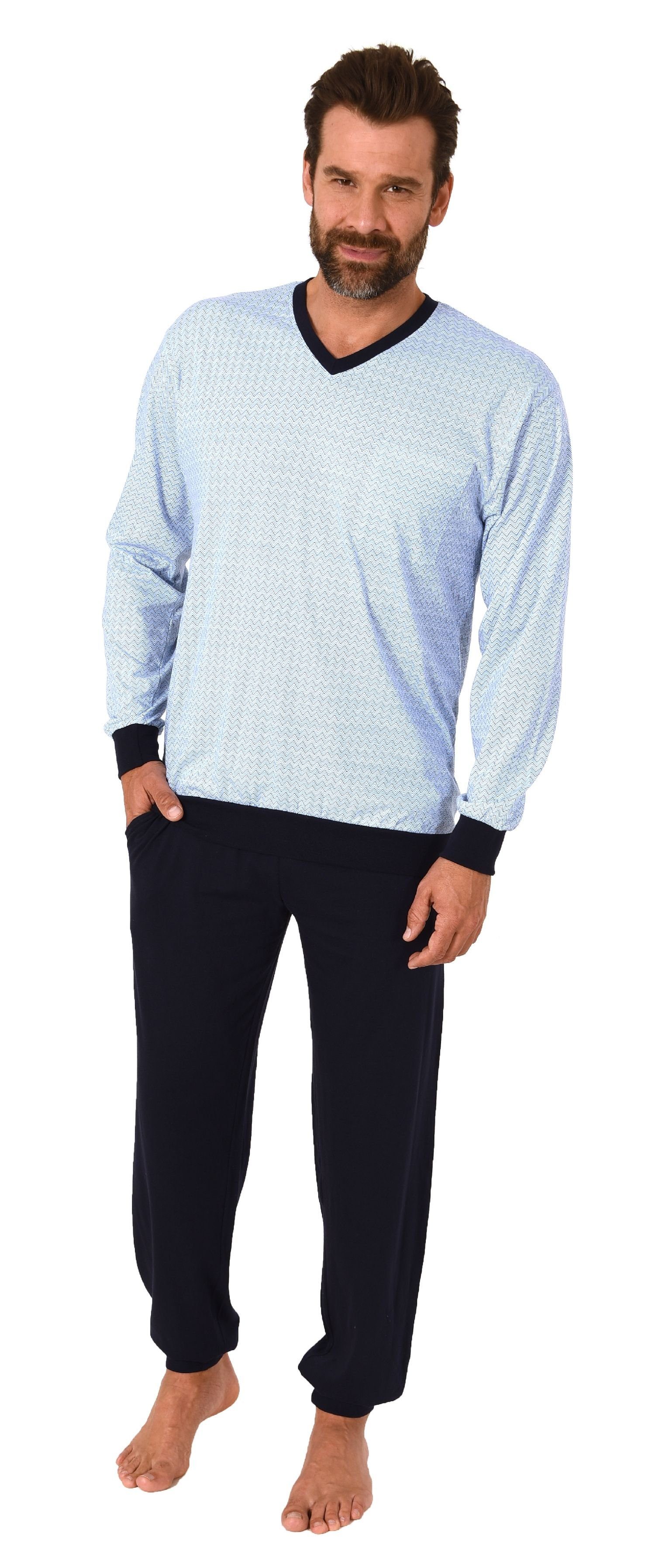 Normann Pyjama Herren langarm Schlafanzug mit günstig online kaufen
