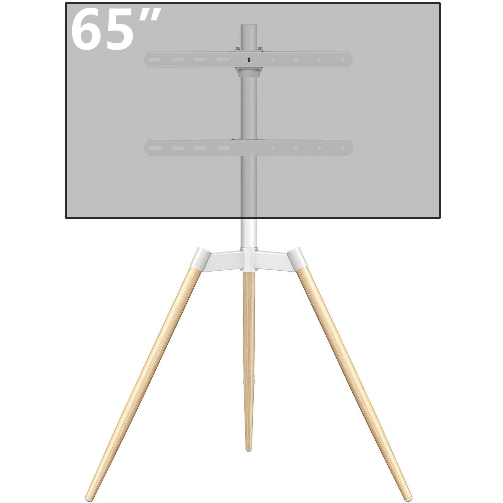 Rfiver TV-Ständer Tripod Stativ Ständer, passend für 32-65 Zoll Flach & Curved Fernseher, (bis 65 Zoll, 1-tlg., 90° drehbar & höhenverstellbar, Tragfähigkeit 35 kg)