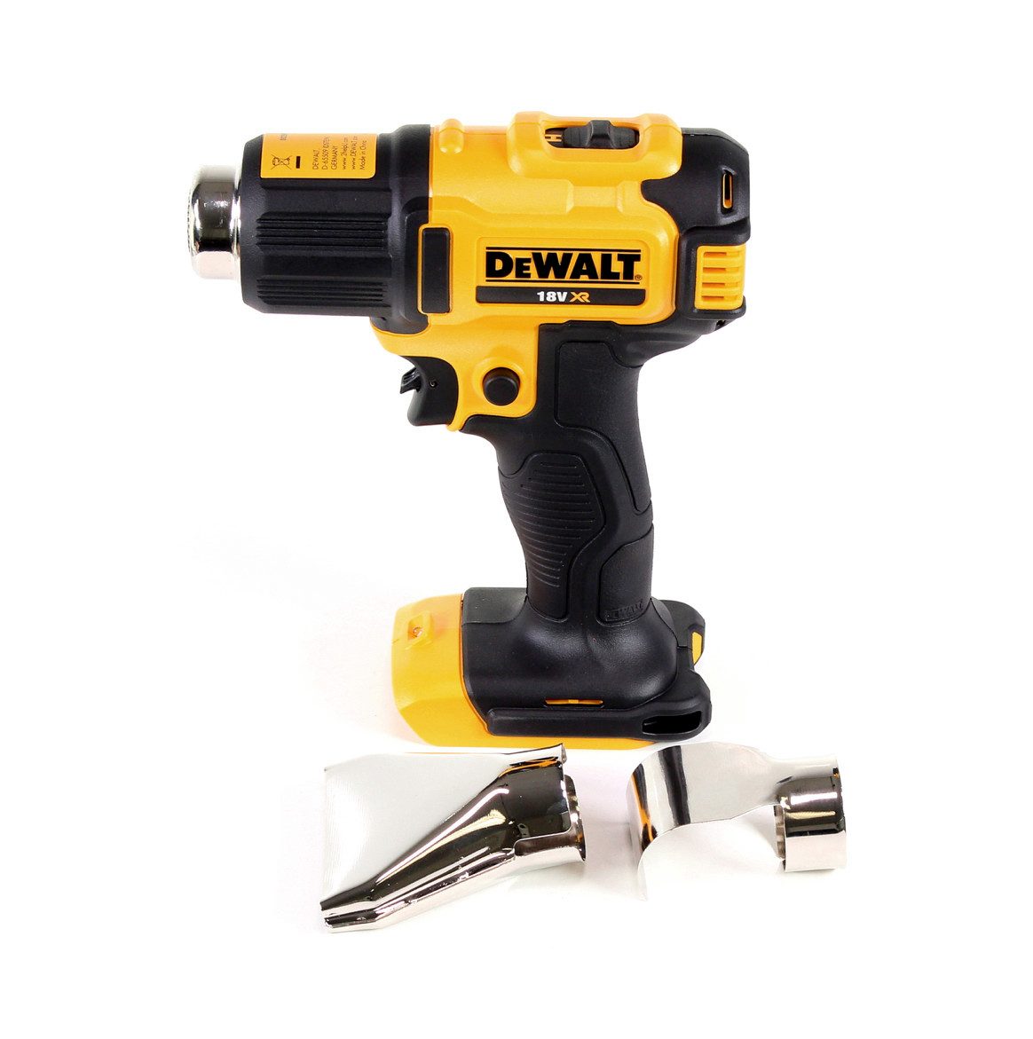 DeWalt Heißluftgebläse DCE 530 N Akku Heißluftpistole 18V 530°C Solo + Flächen- und Reflekto