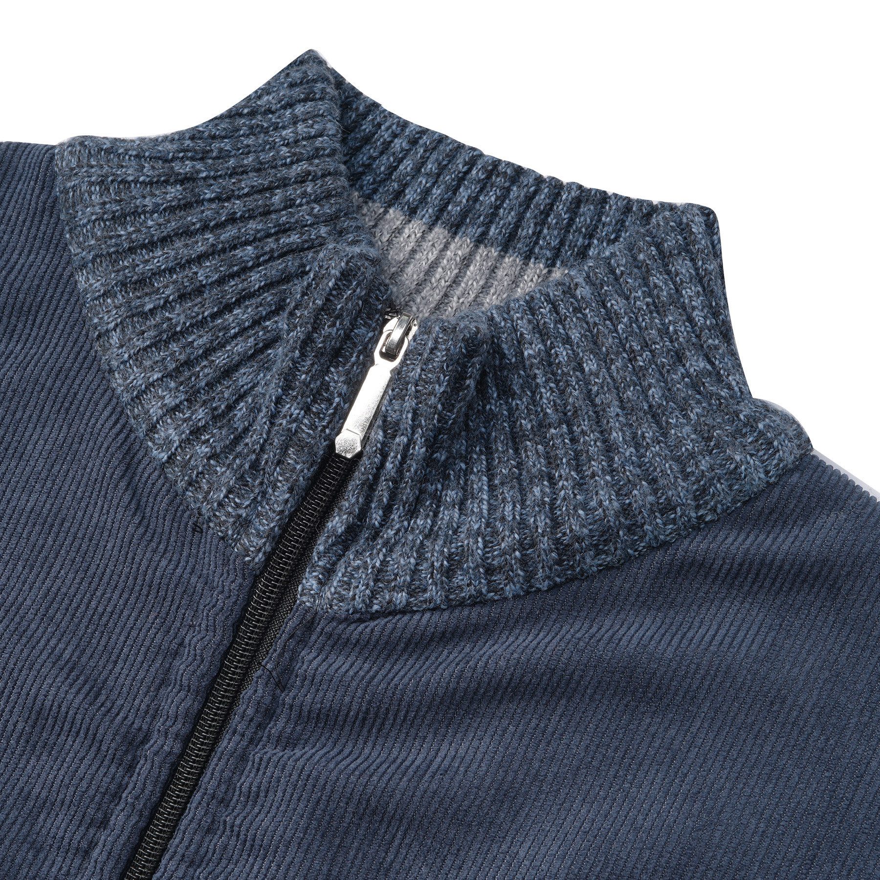 Allthemen Strickjacke mit Reißverschluss Cardigan Stehkragen Pullover Casual – Bild 4 von 5