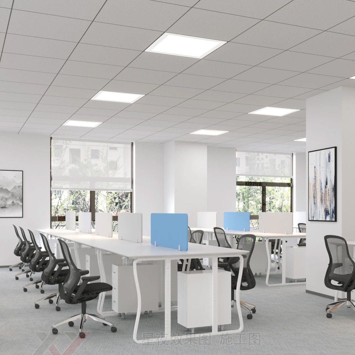 LETGOSPT LED Panel Büro LED LED Flur Kaltweiß, Wohnzimmer-lampe, integriert, Klassenzimmer 30/60/120 Deckenleuchte-Panel, dünn Panel 48W Fabrik fest Kaltweiß, Deckenlampe Ultra cm, Einbauleuchte LED für