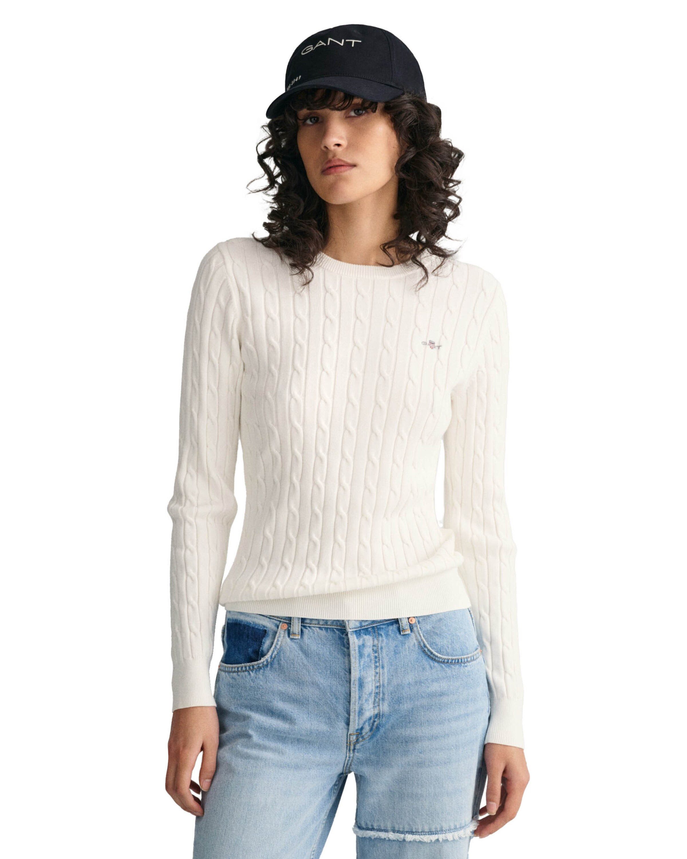 Gant Rundhalspullover (1-tlg) Stickerei