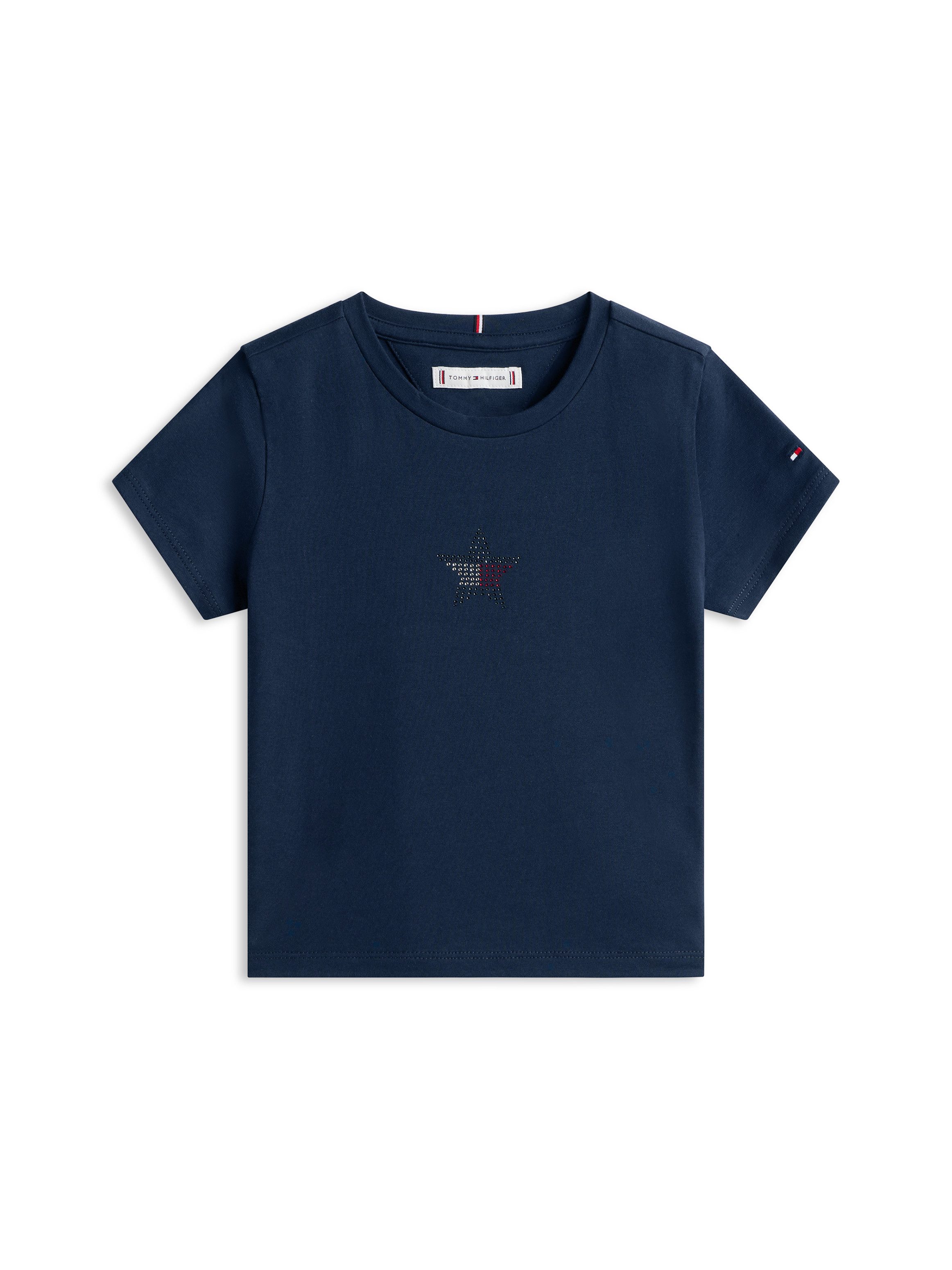 Tommy Hilfiger T-Shirt STAR FLAG TEE SHORT SLEEVE Kinder bis 16 Jahre, Logo mit Strass-Steinen – Bild 4 von 5