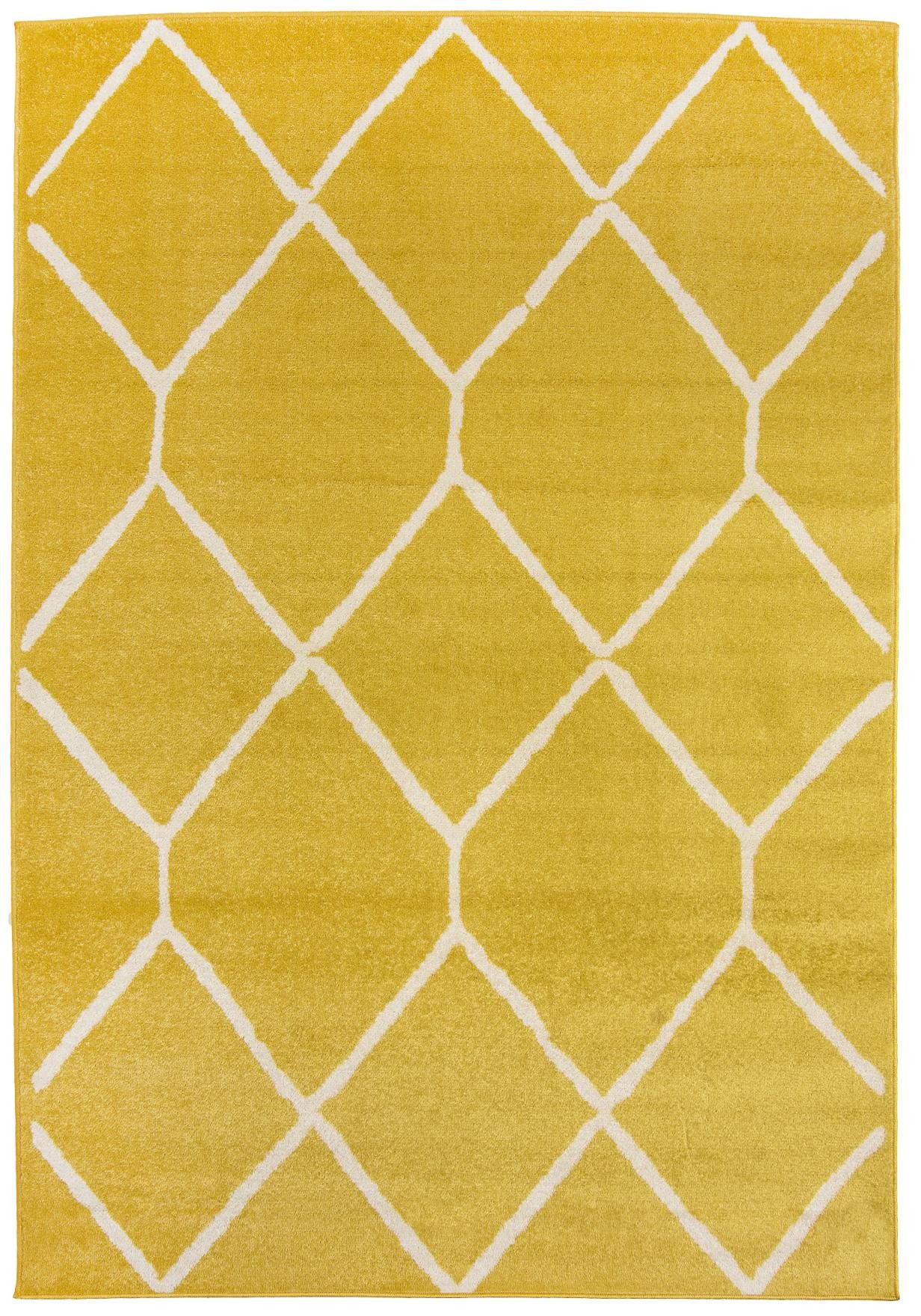 Mazovia Designteppich Modern Geometrisch Gelb Wohnzimmer, Schlafzimmer, Büro, Esszimmer, Fußbodenheizung. Reduzierter Preis € 35,99. Unverbindliche Preisempfehlung € 41,99