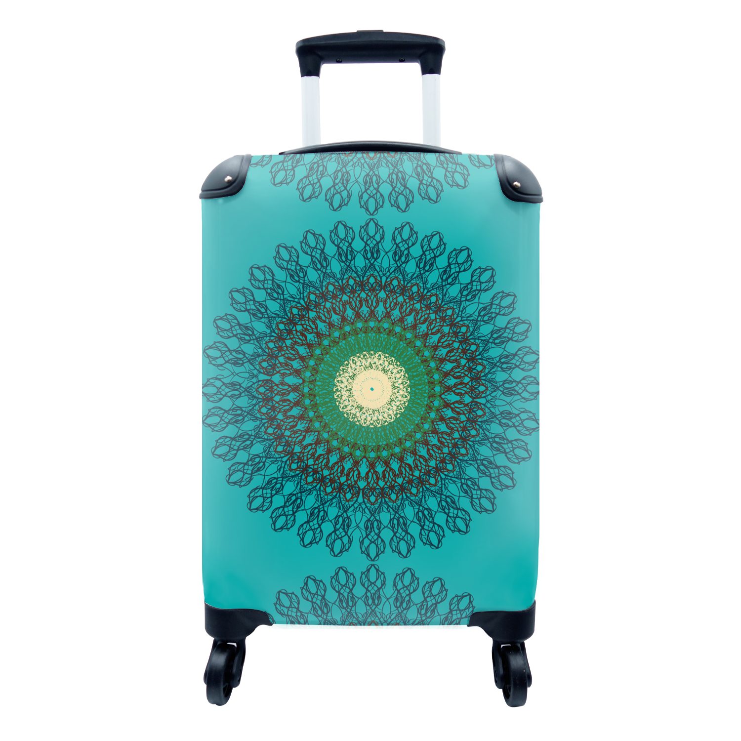 Trolley, Handgepäck mit Reisetasche - für rollen, - Filigran, Mandala - Ferien, Rollen, Gestaltung MuchoWow Reisekoffer 4 Muster Handgepäckkoffer