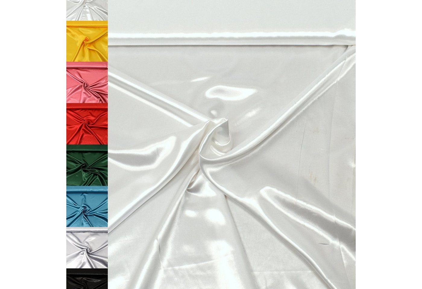 MAGAM-Stoffe Stoff "Estelle", Satin glänzend einfarbig uni ideal für Kleidung und Deko Meterware