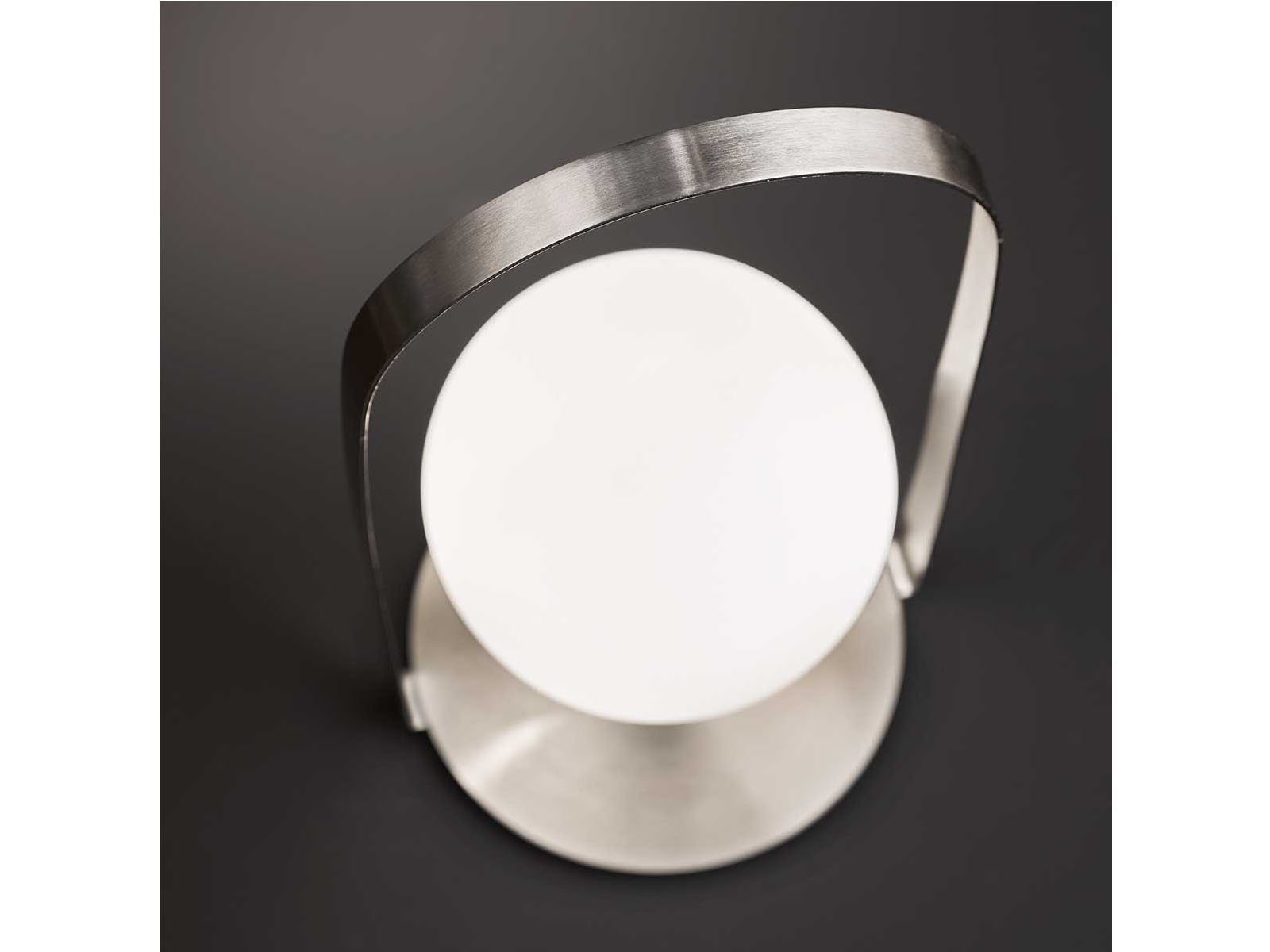 Tischleuchte, Bauhaus Weiß Lampenschirm Designer-lampe WOFI Glas-kugel 39,5cm Höhe: wechselbar, LED LED große warmweiß,