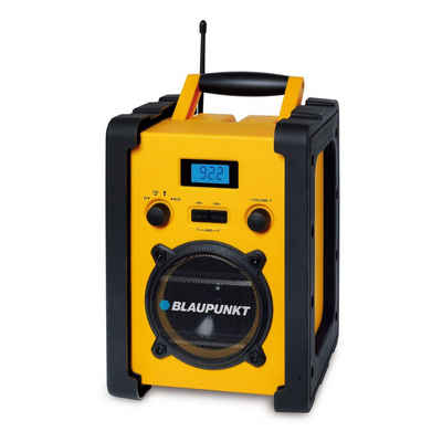 Blaupunkt BSR 682 Baustellenradio (FM- Radio, 5,00 W, Musikstreaming über Bluetooth, Wassergeschützt gegen Strahlwasser, 20 Sendersprecher, Tragbar)