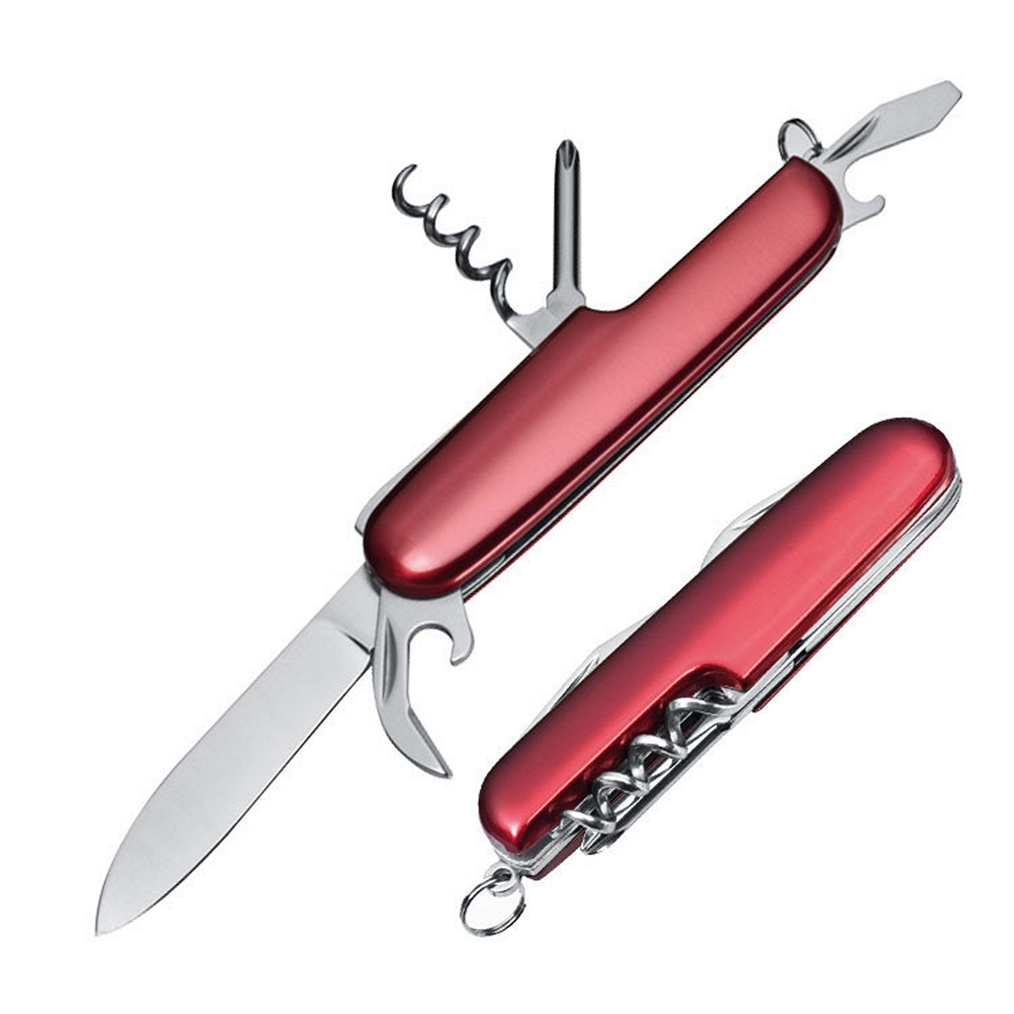 Macma Taschenmesser Edles 7-teiliges Aluminium Taschenmesser / Farbe: rot
