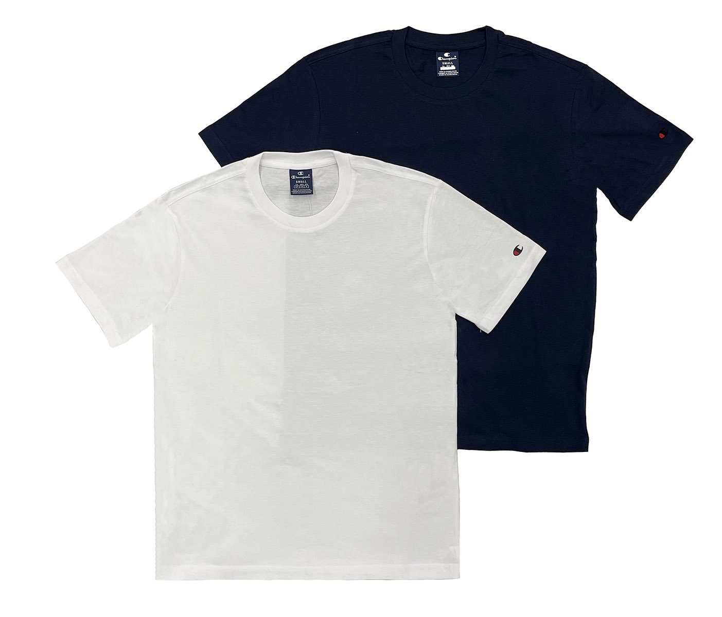 Champion T-Shirt Champion Herren weiß/blau T-Shirts (wht/nny) white/navy 2Pack (2-tlg)