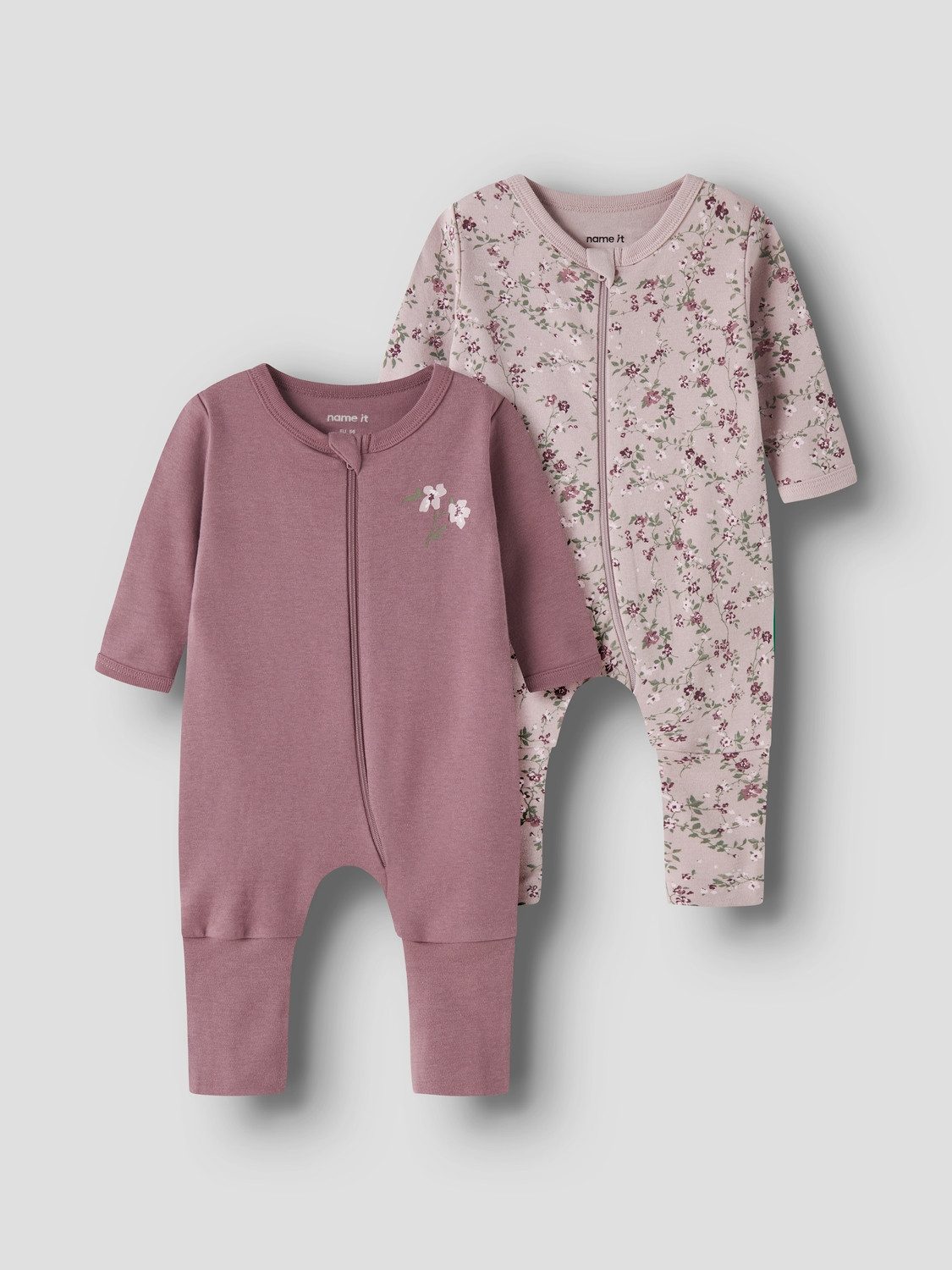 Name It Schlafoverall Nbfnightsuit 2P Zip Ff Violetflower – Bild 4 von 5
