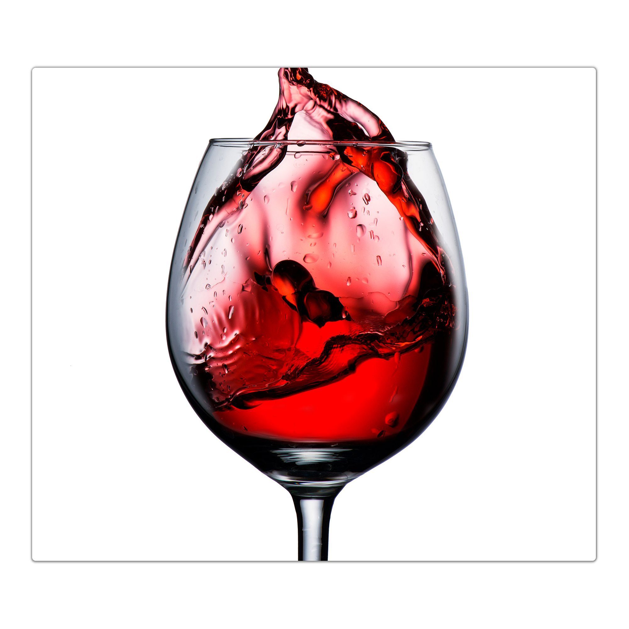 (1 tlg) Glas, Primedeco Herdabdeckplatte aus Herd-Abdeckplatte Spritzschutz Splash, Rotwein Glas