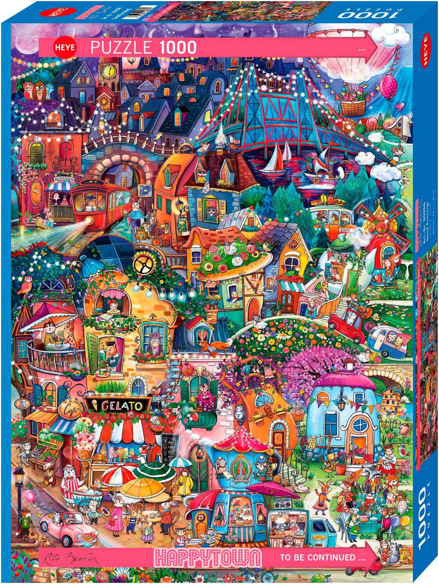 HEYE Puzzle Good Evening! / Happytown, 1000 Puzzleteile, Made in Germany günstig online kaufen