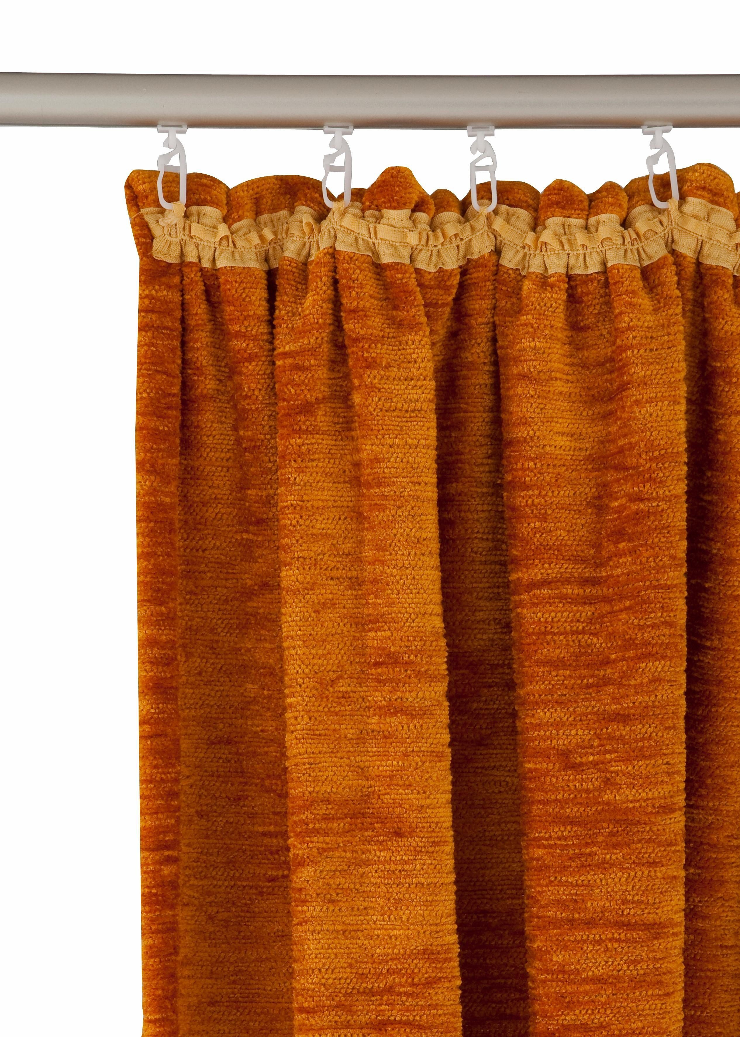 Vorhang B-Holmsund, Chenille blutorange Wirth, (1 Kräuselband St), blickdicht,