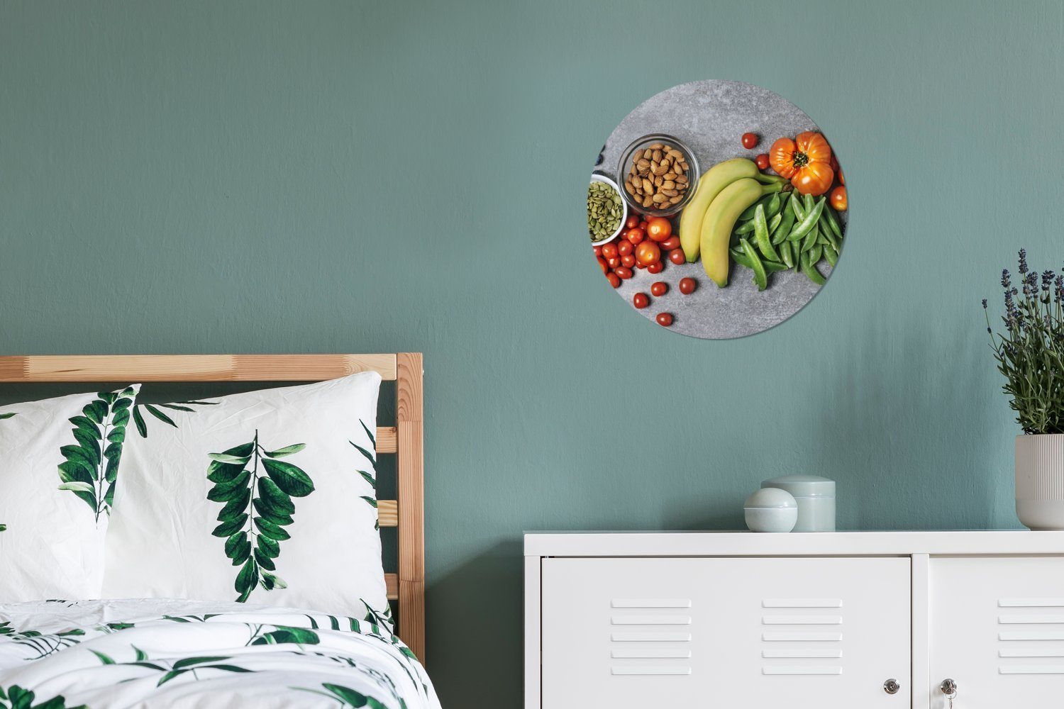 MuchoWow Gemälde Obst - (1 Nüsse, Forex, Wandbild, cm St), Farbe Wanddekoration Wohnzimmer, Kreis 30x30 Rundes 