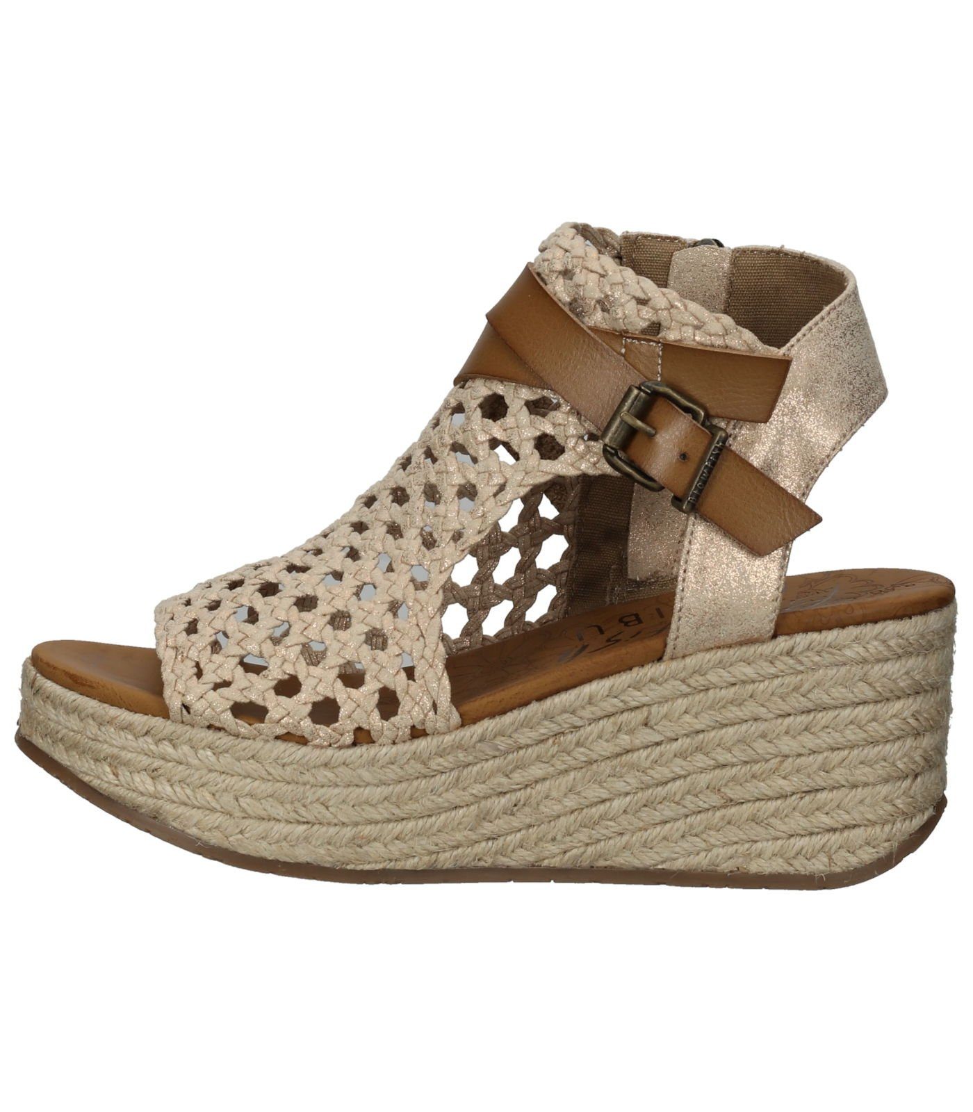 Keilsandalette Blowfish Sandalen Beige/Braun Lederimitat/Textil