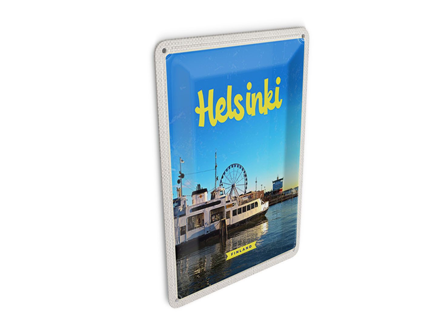 Femer GmbH Postkarte Reise 10x14 cm Helsinki Finnland Schiff Riesenrad, unfrankiert