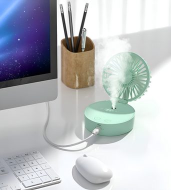 HIYORI Mini USB-Ventilator Mini LED-Farbwechsel Luftbefeuchter & Ventilator