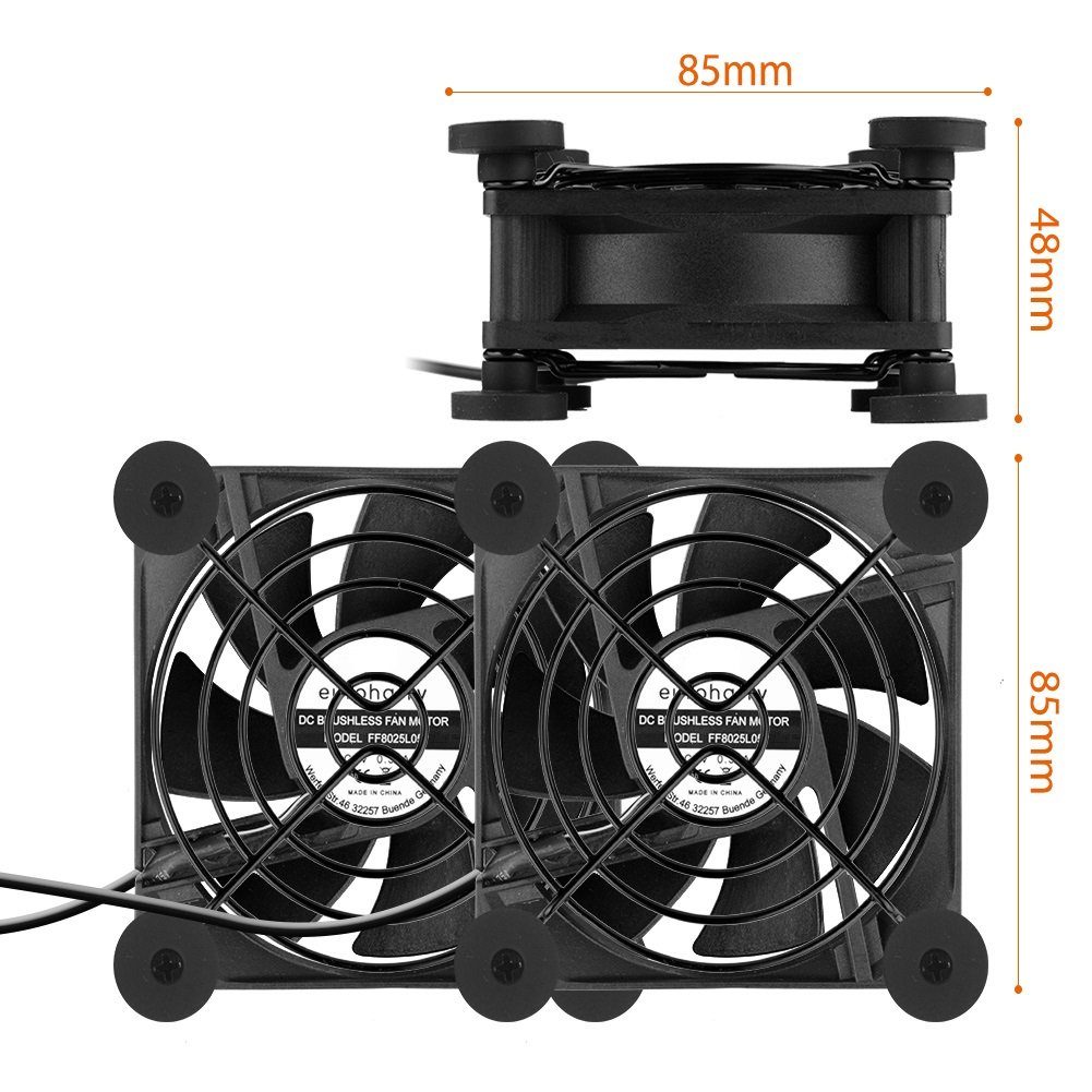 usb PC Ventilator leise USB euroharry lüfter 80MM Mini USB-Ventilator pc 2IN1 PC lüfter