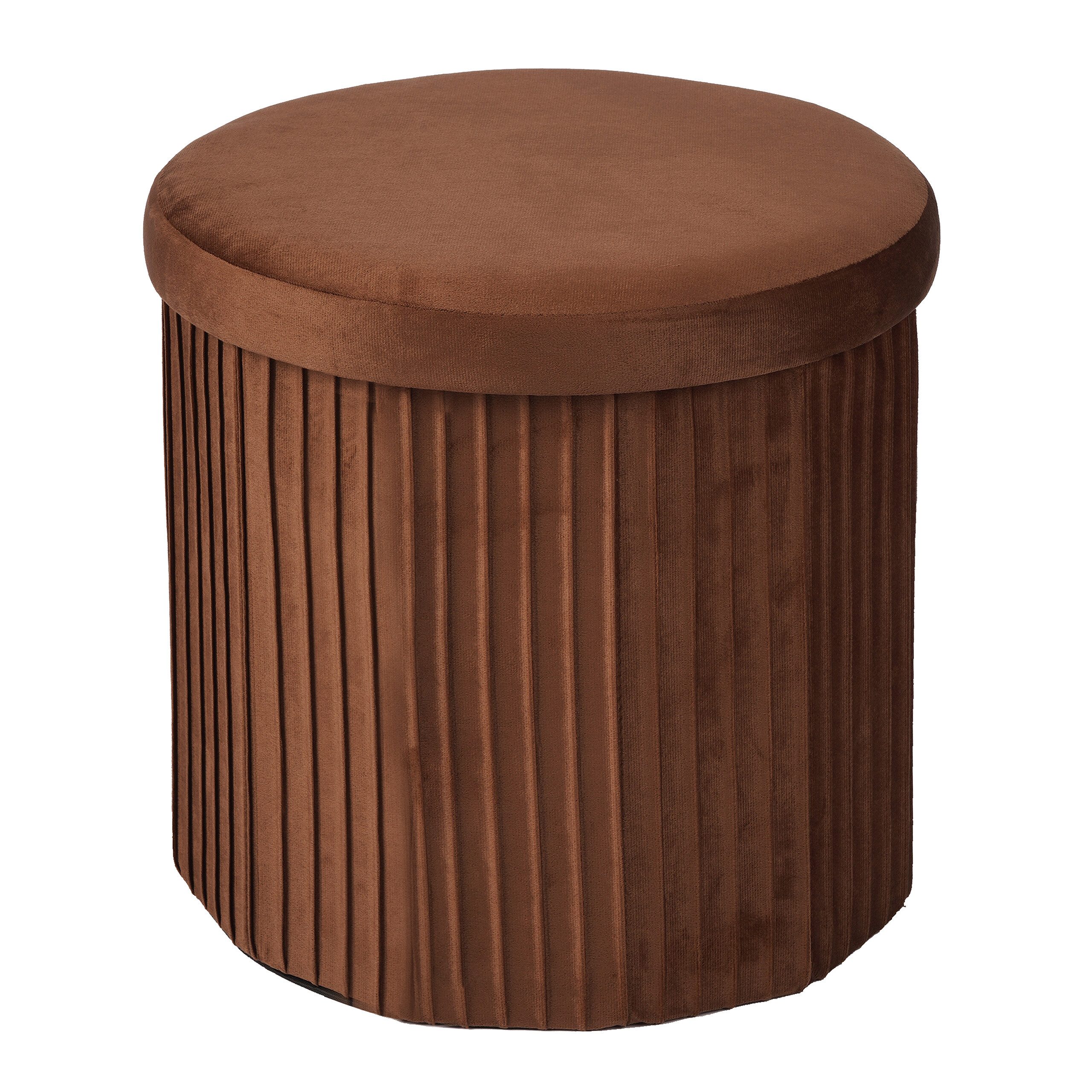 relaxdays Stauraumhocker Hocker aus Samt mit Stauraum (1 St), Mocha Mousse