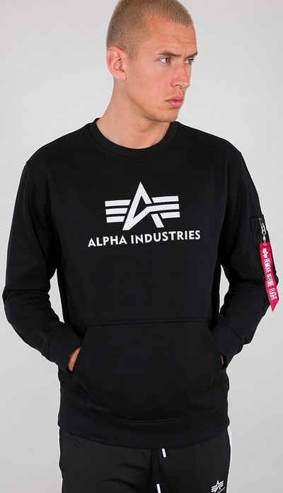 Alpha Industries Sweatshirt - Regular Fit - Logo Druck Rundhals  3D Logo Sweater II