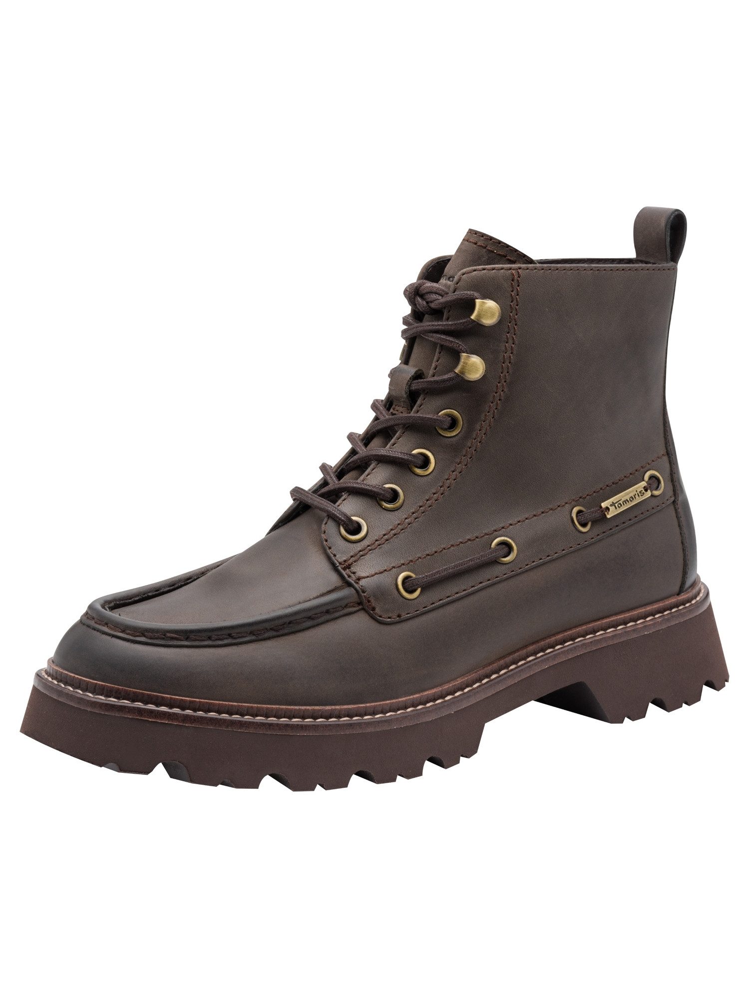 Tamaris TOUCH-IT aus Leder kein Absatz 1-25241-47 Schnürstiefelette TOUCH-IT