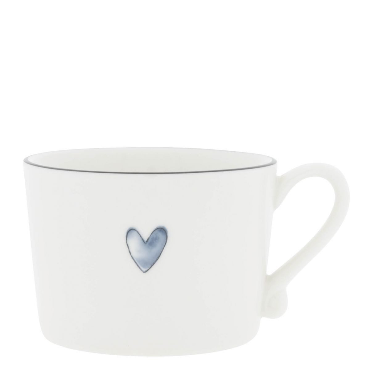 Bastion Collections Tasse Watercolour Heart, Keramik, Spülmaschinengeeignet, Weiß, Motiv: Herz