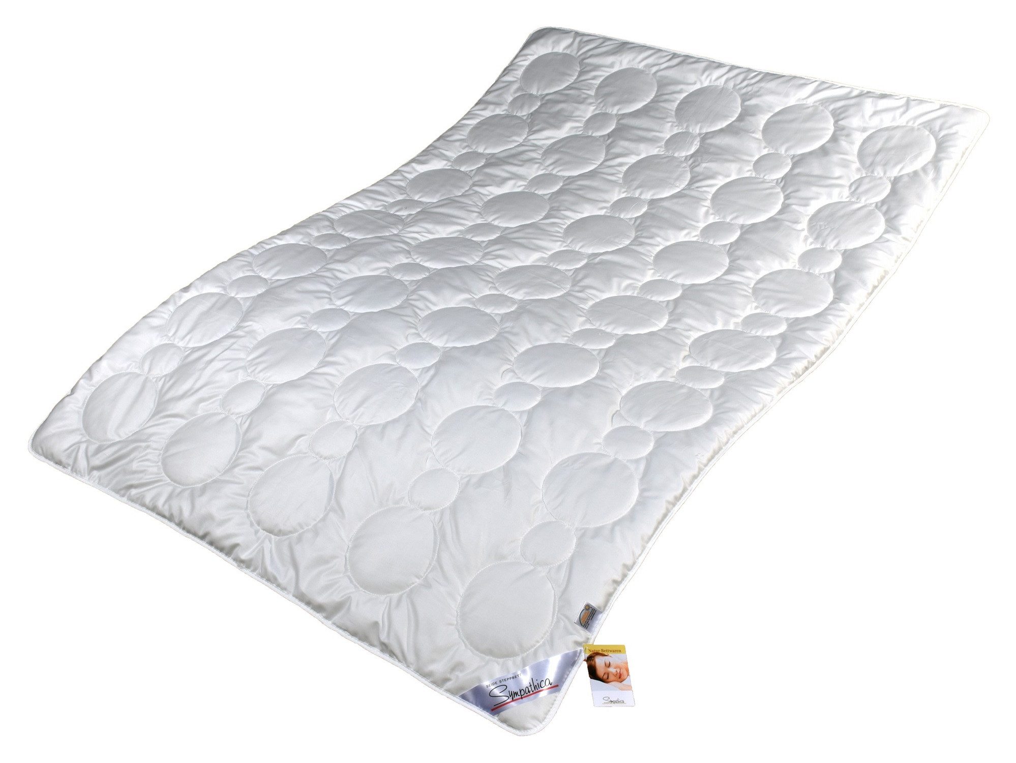 Sympathica Sommerbettdecke Feinstes Wildseiden-Sommer-Steppbett 240x220 cm 1000 g 100% Wildseide, Füllung: 100% Wildseide, Bezug: 100% Baumwolle, luftig leicht und angenehm kühlend