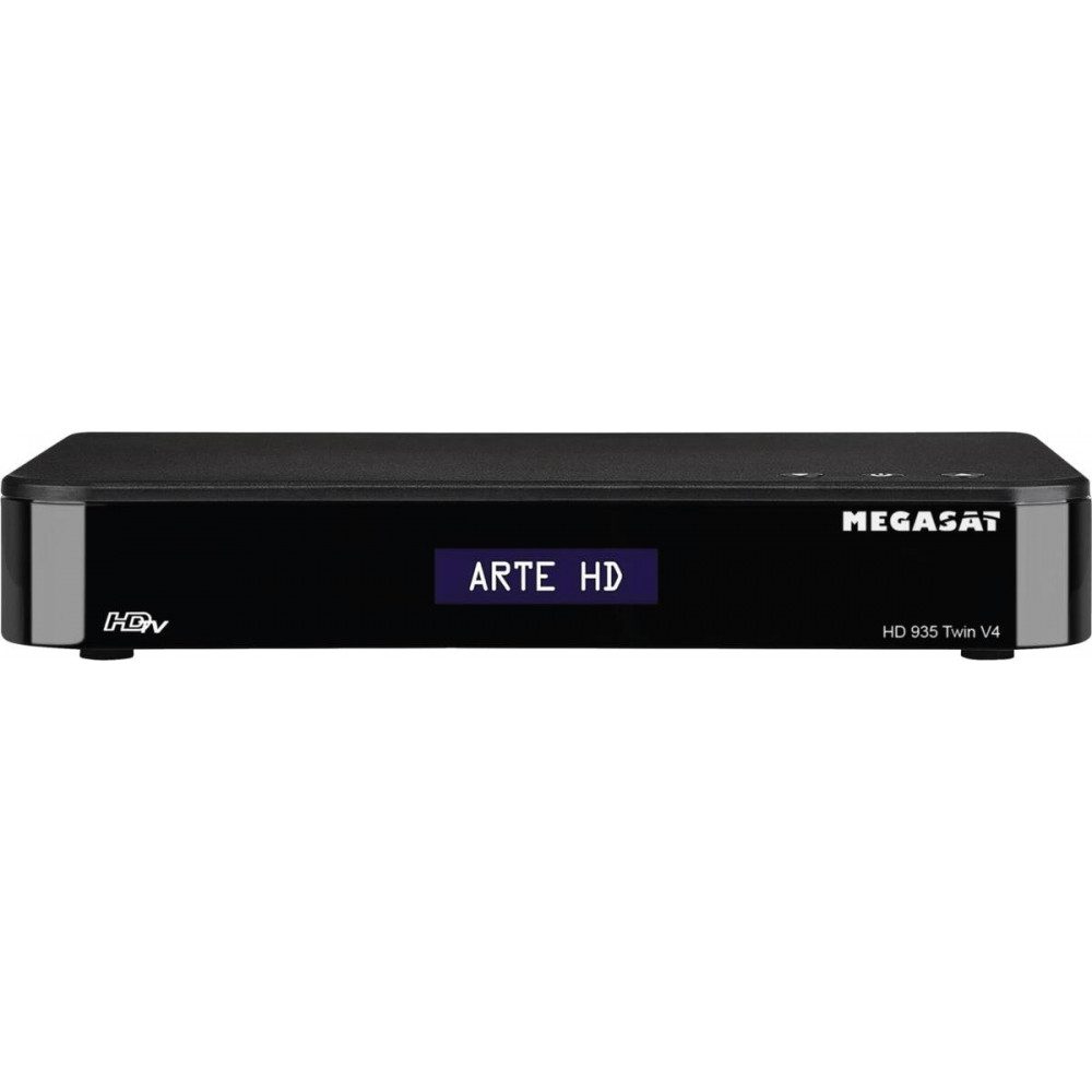 Megasat 0201158 HD 935 Twin V4 Schwarz Satelliten-Receiver mit Twin-Tuner SAT-Receiver (DVB-S2, Twin-Tuner für gleichzeitige Aufnahmen)