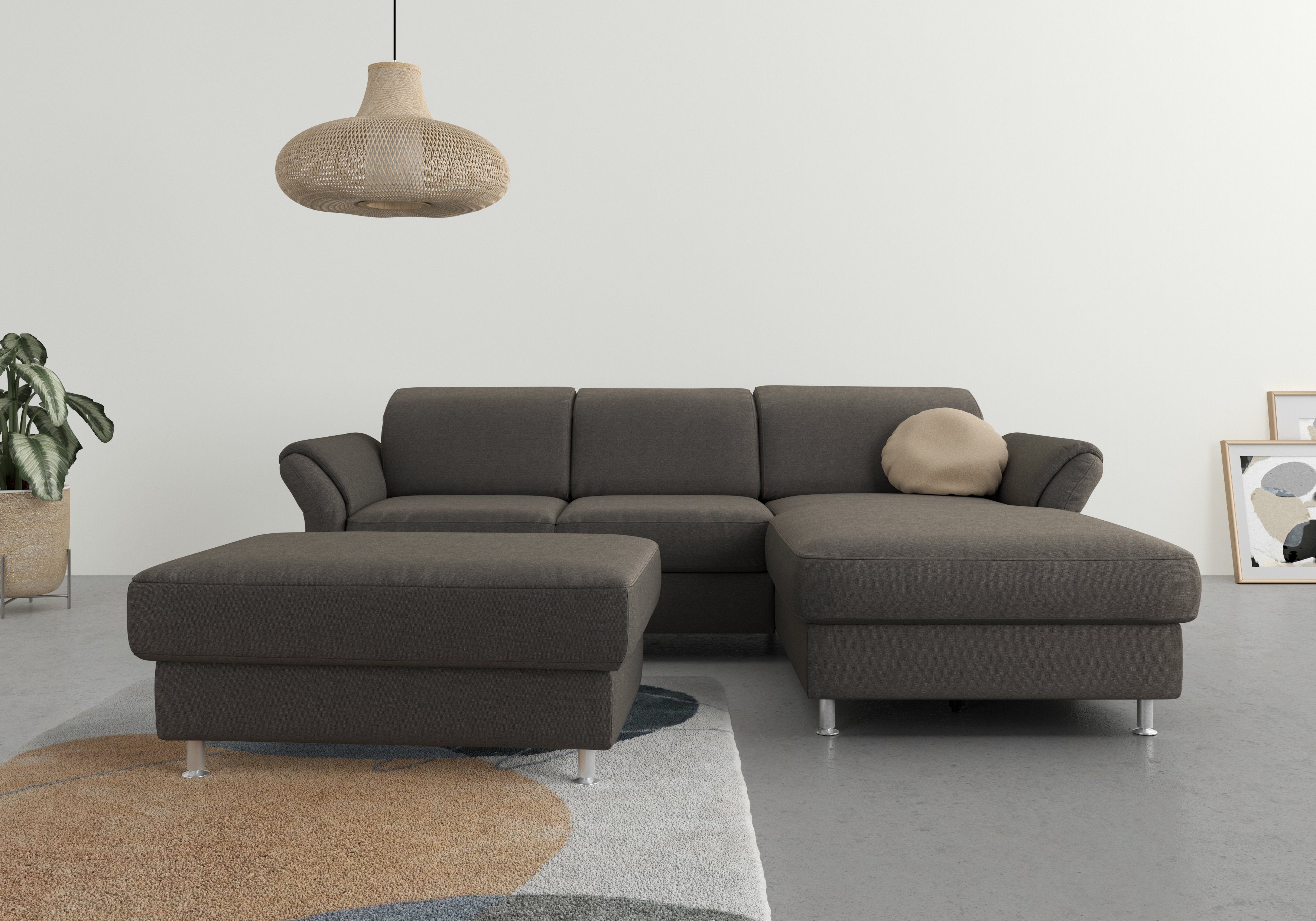 sit&more Ecksofa Apulia, wahlweise Bettfunktion, Bettkasten und Kopf- und Armteilverstellung | Ecksofas