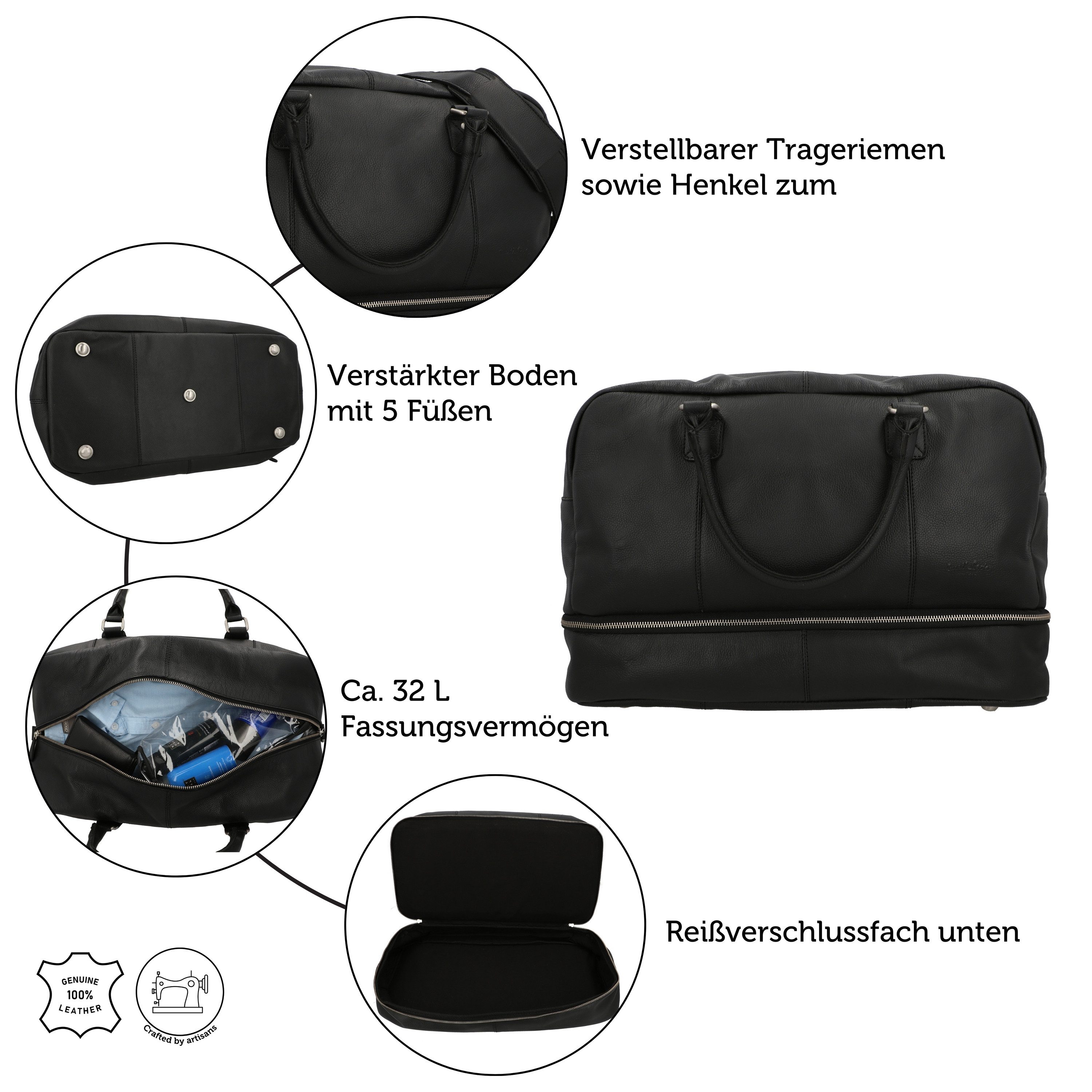 Gusti Leder Reisetasche Gusti Leder Reisetasche Justin (1-tlg)