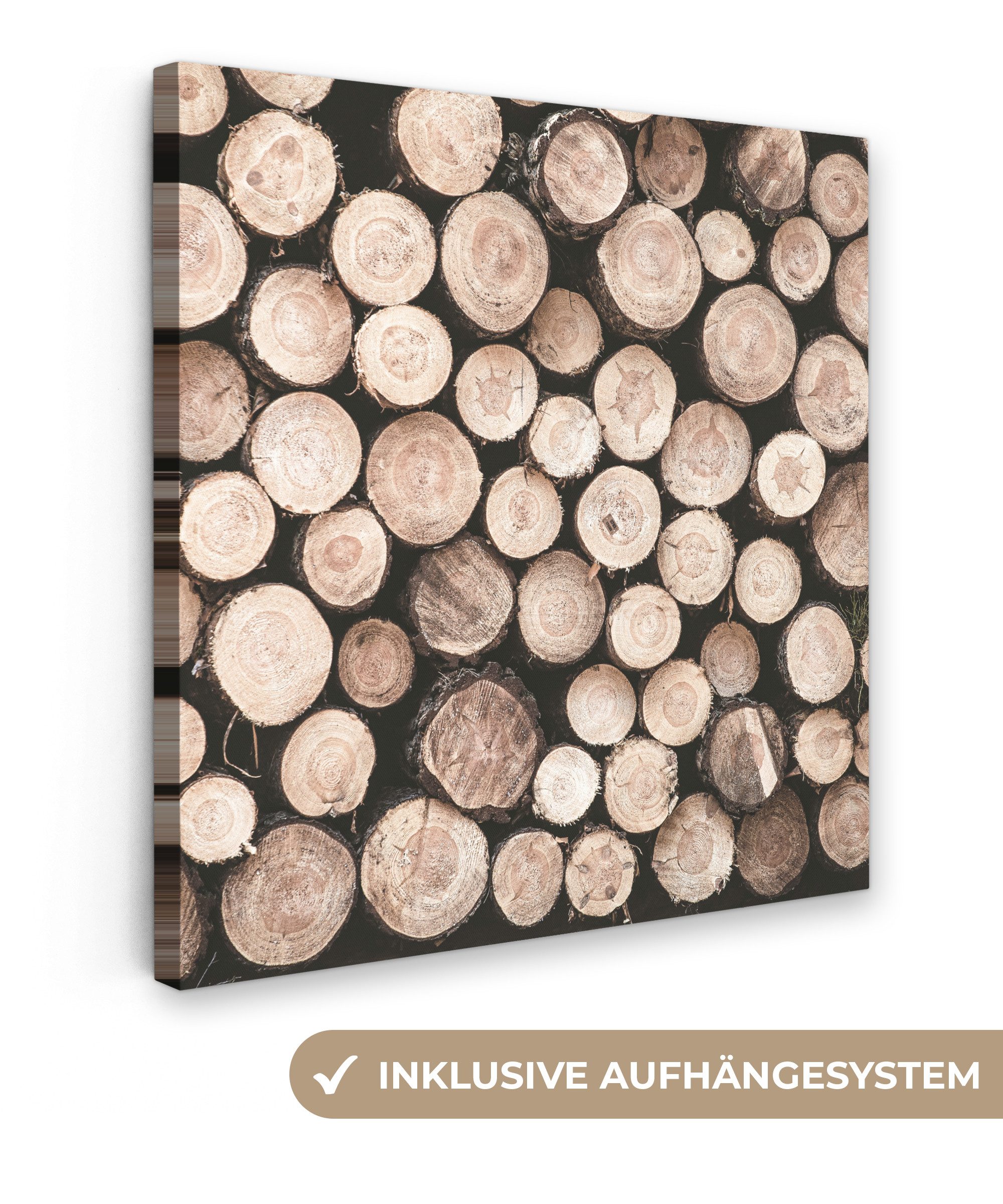 OneMillionCanvasses® Leinwandbild Baumstämme - Winter - Natur, Fotodruck (1 günstig online kaufen
