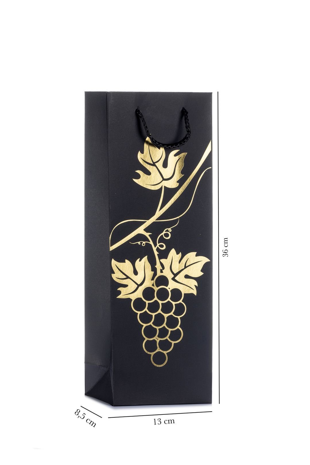Geschenkbox Premium Geschenktaschen Flaschentüten für Wein 10-100 Stk Schwarz