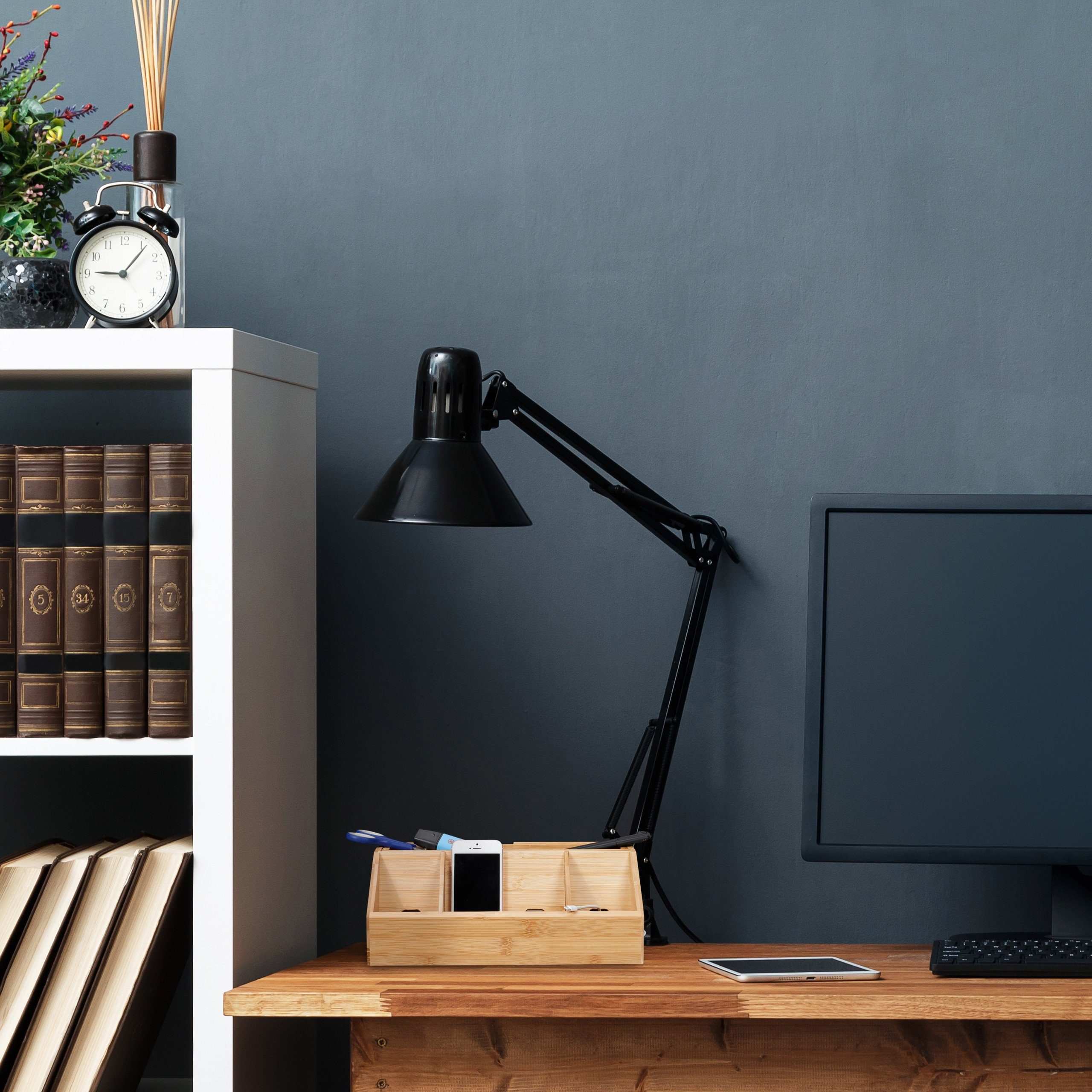 relaxdays Schreibtischaufsatz Schreibtisch-Organizer Bambus günstig online kaufen