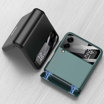 Wigento Handyhülle Für Samsung Galaxy Z Flip3 5G Magnetische Vollschutz Kunststoff Hart Cover Handy Tasche Hülle Etuis Grün