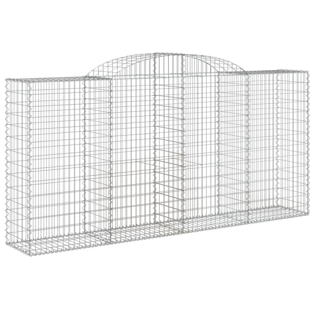 vidaXL Blumentopf Gabione mit Hochbogen 300x50x140/160 cm Verzinktes Eisen (1 St)