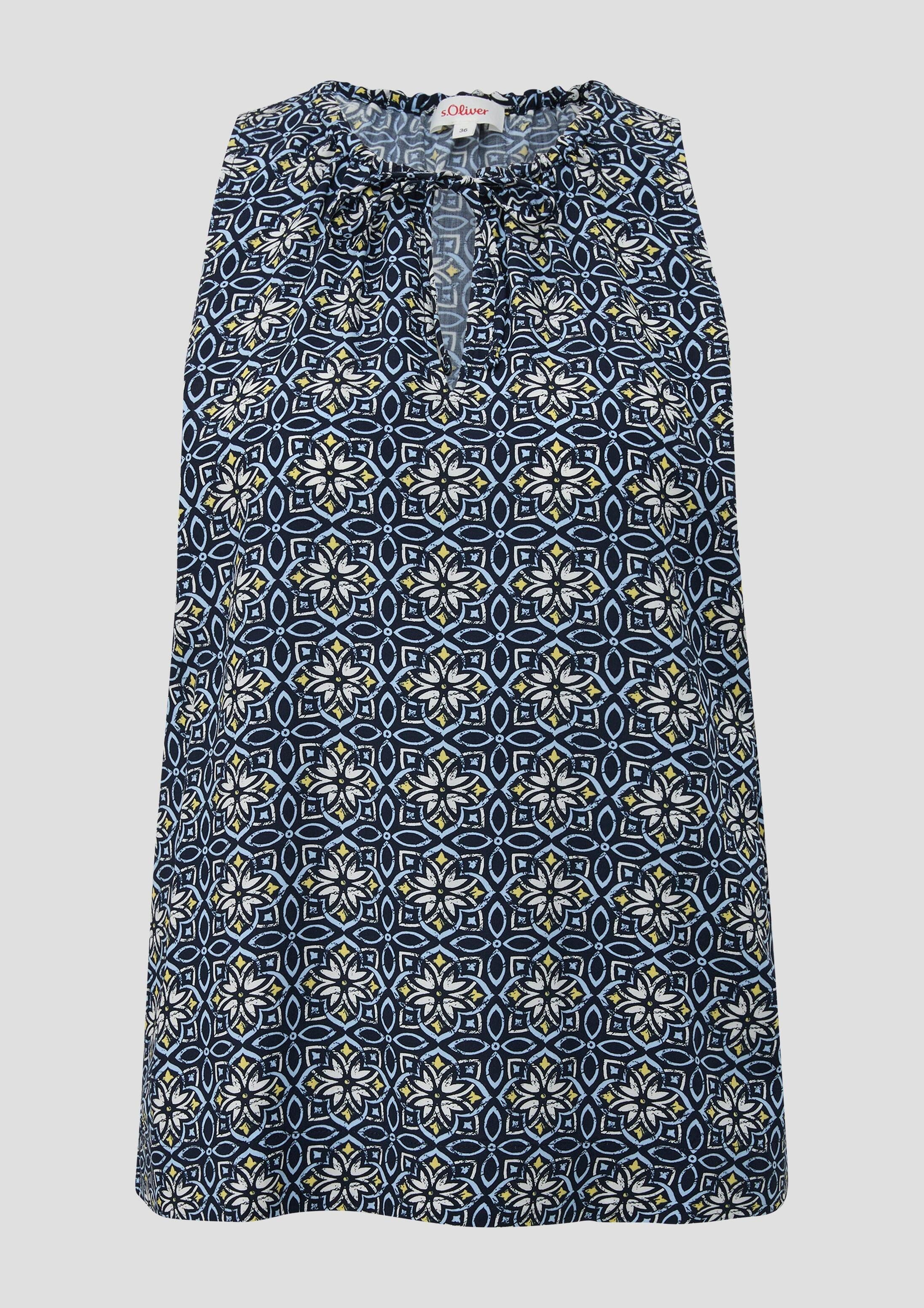s.Oliver Blusentop Bluse Blusenshirt aus Viskose mit All-over-Print