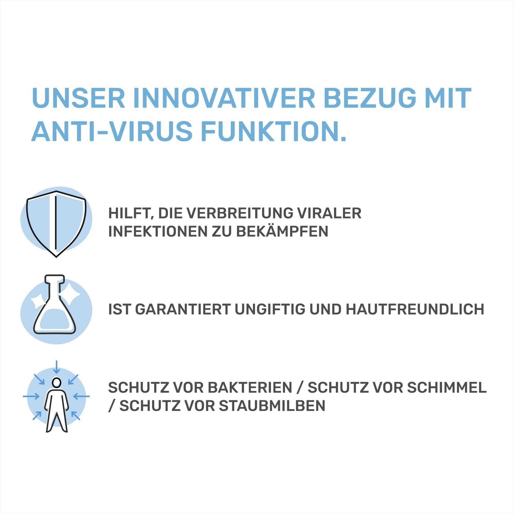 Dailydream Nackenstützkissen, Nackenkissen, Konturkissen, anpassungsfähig, Seitenschläfer, Bauchschläfer, Rückenschläfer, Kissenbezug mit Anti-Virus Funktion – Bild 4 von 5
