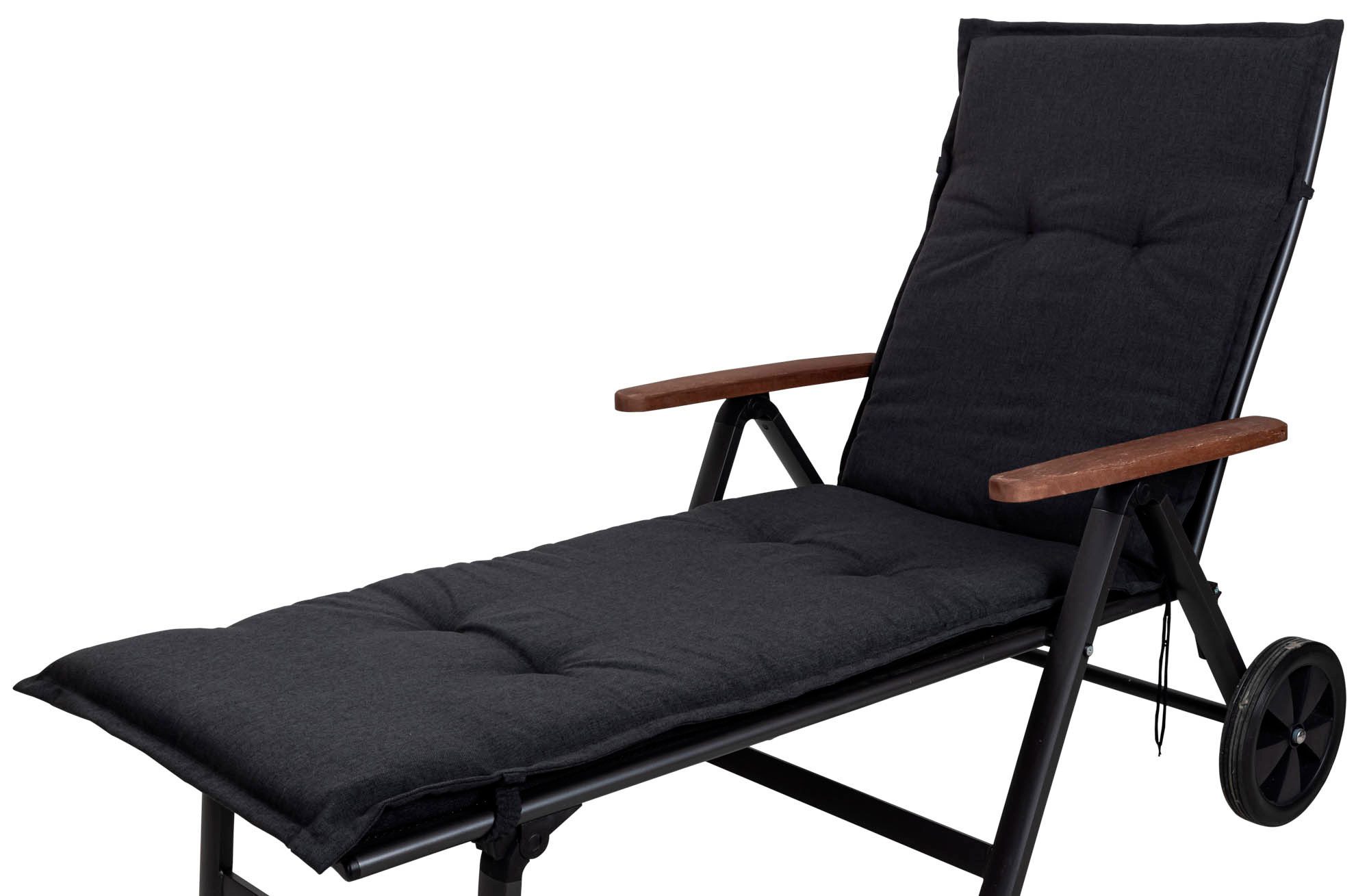 Sun Garden Liegenauflage Rollliege Naxos 50148-52 anthrazit meliert 190x60x6 cm Sun Garden, (1 St), Halteband verstellbar mit Bindebändern Halteband Gummi
