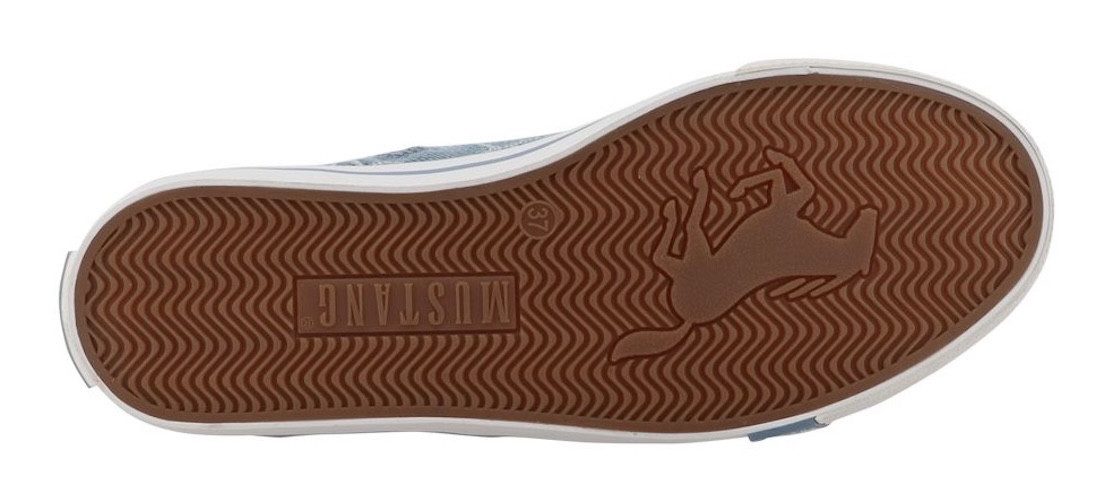 Mustang Shoes Winona Sneaker High Top-Sneaker, Schnürboots mit Blüten-Stickerei