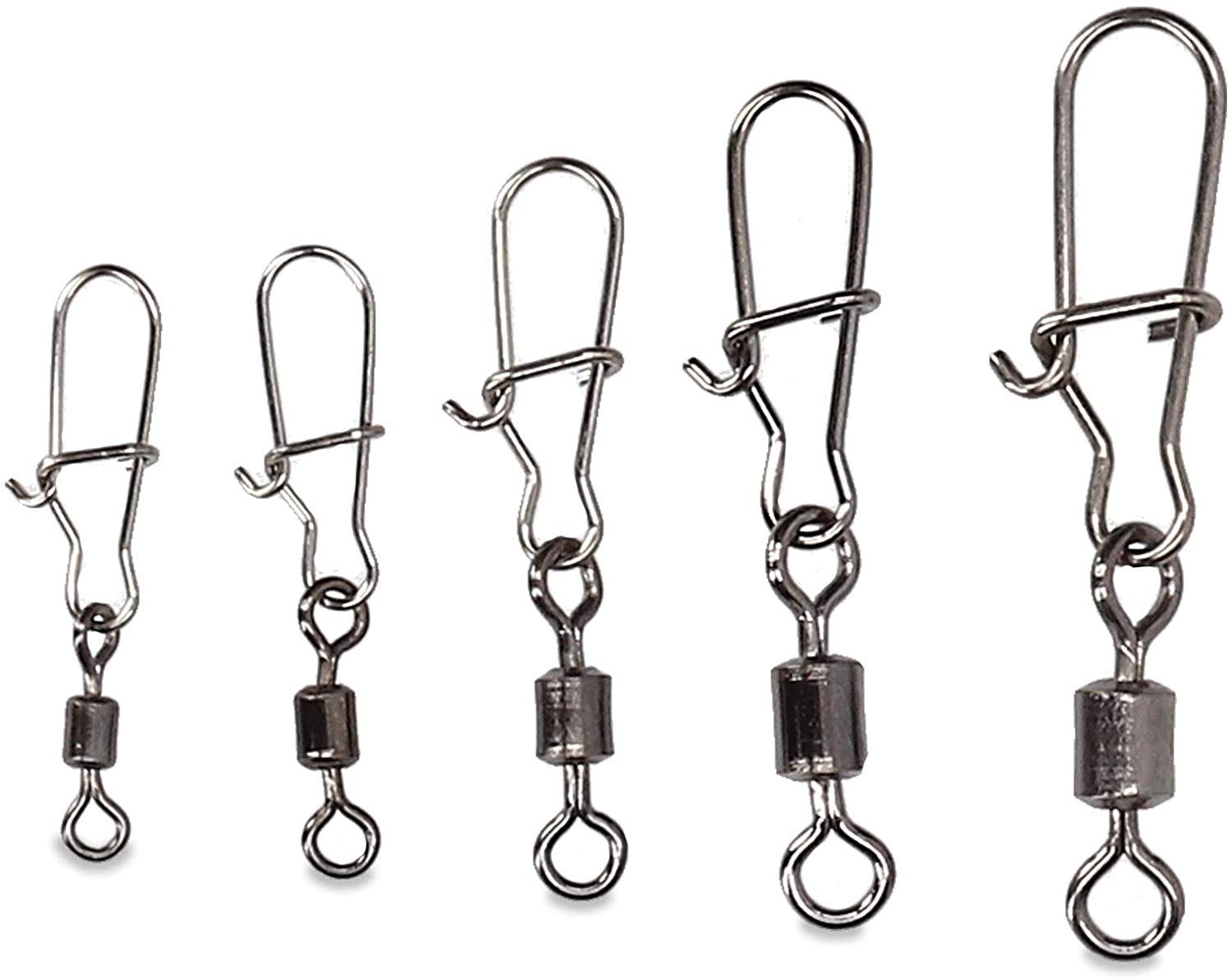 Zite Schnurverbinder Sicherheits-Wirbel-Set 150 Stück Karabiner Angelwirbel 5 Größen